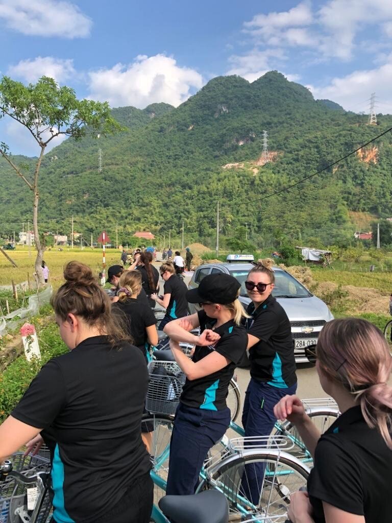 nursing students ride to clinic during their clinical placement in vietnam.jpg
