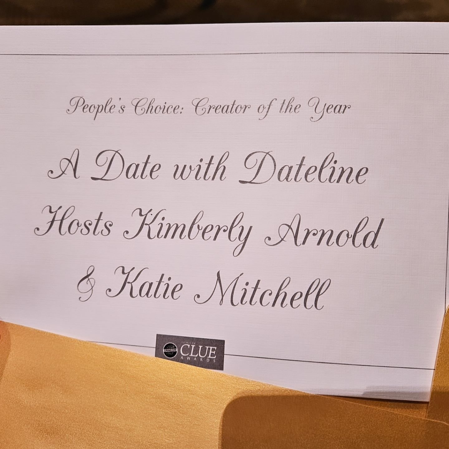 Envelope for Peoples Choice Award
