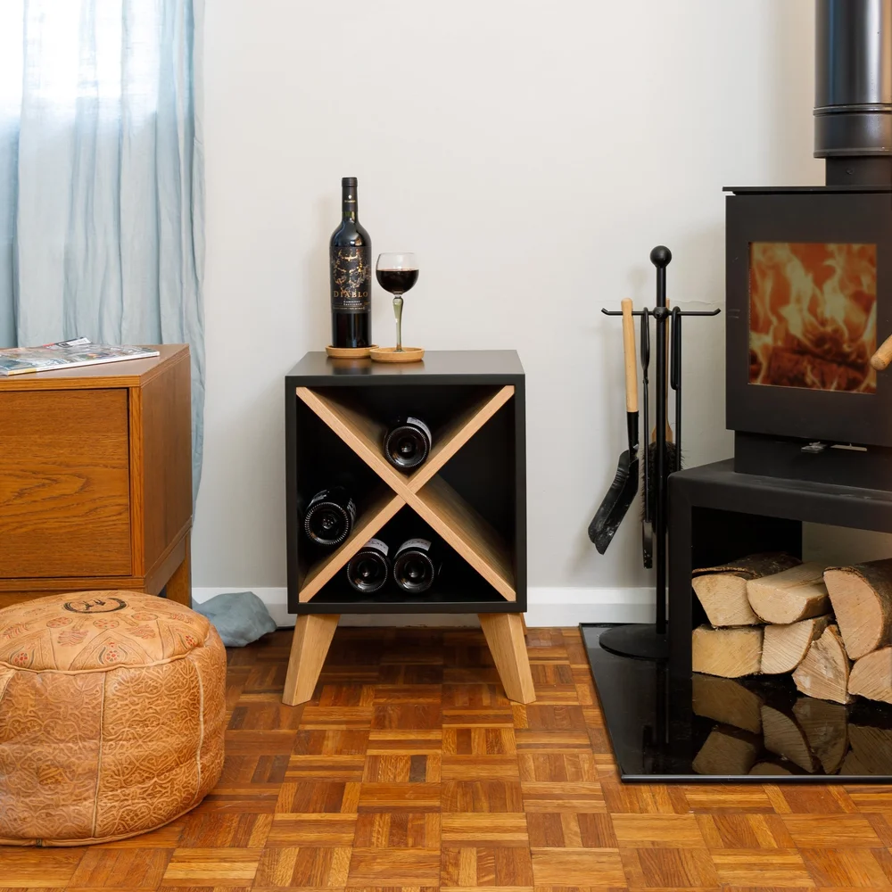 Wine Rack Side Table Industrial Wine Glass Storage Side Table Side