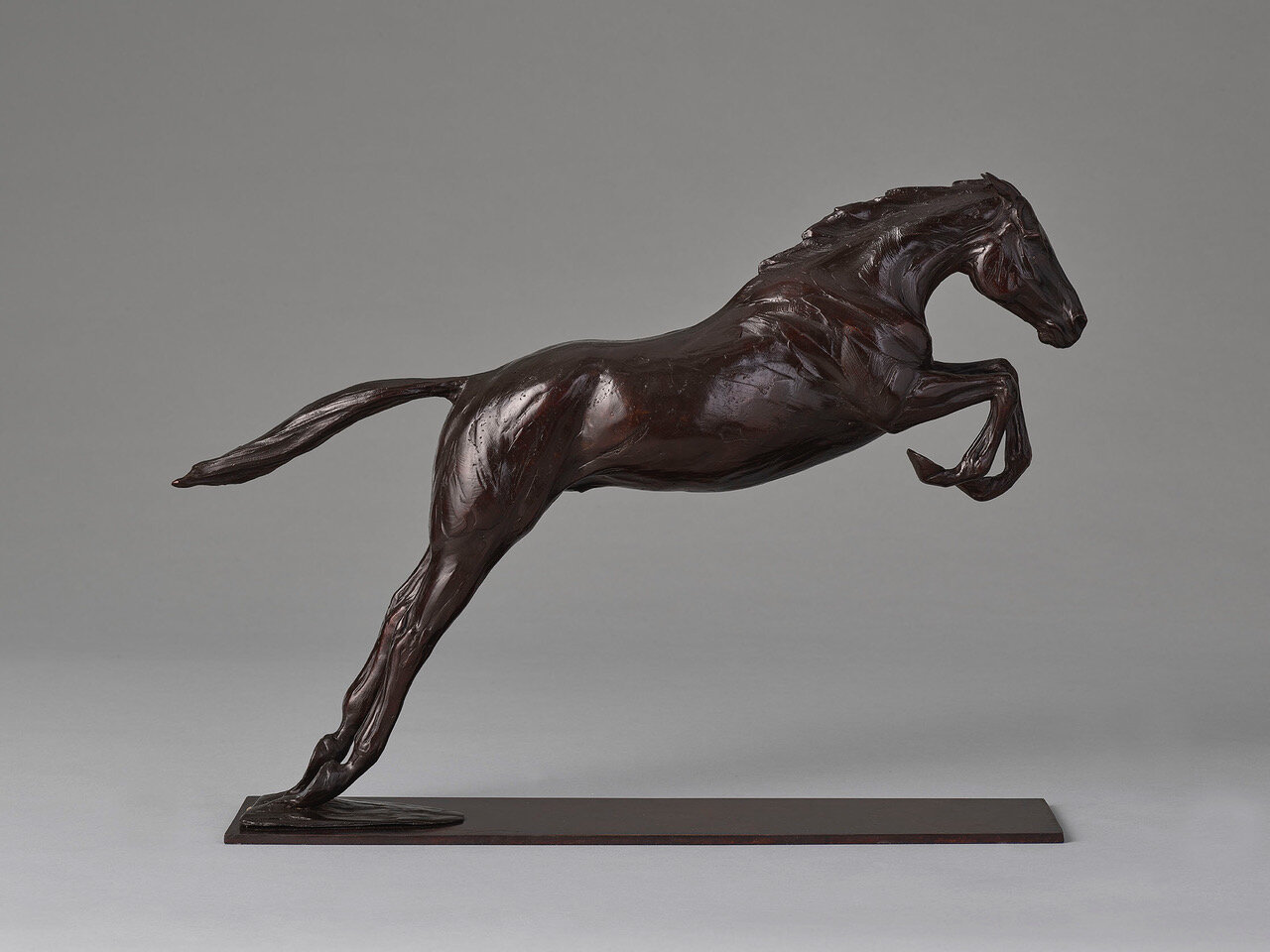 Jumping Horse 'Lift Off' bronze by English equine sculptor Charlie Langton 02.jpeg