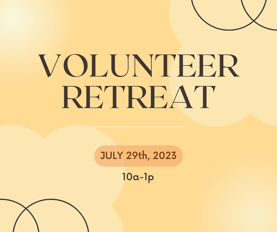 Mark your calendars for JULY 29TH for our first ever Volunteer Retreat! Designed specifically for our amazing volunteer teams to enjoy a refreshing time of fellowship, prayer, food and good teaching, we can't wait to spend time together and reflect o