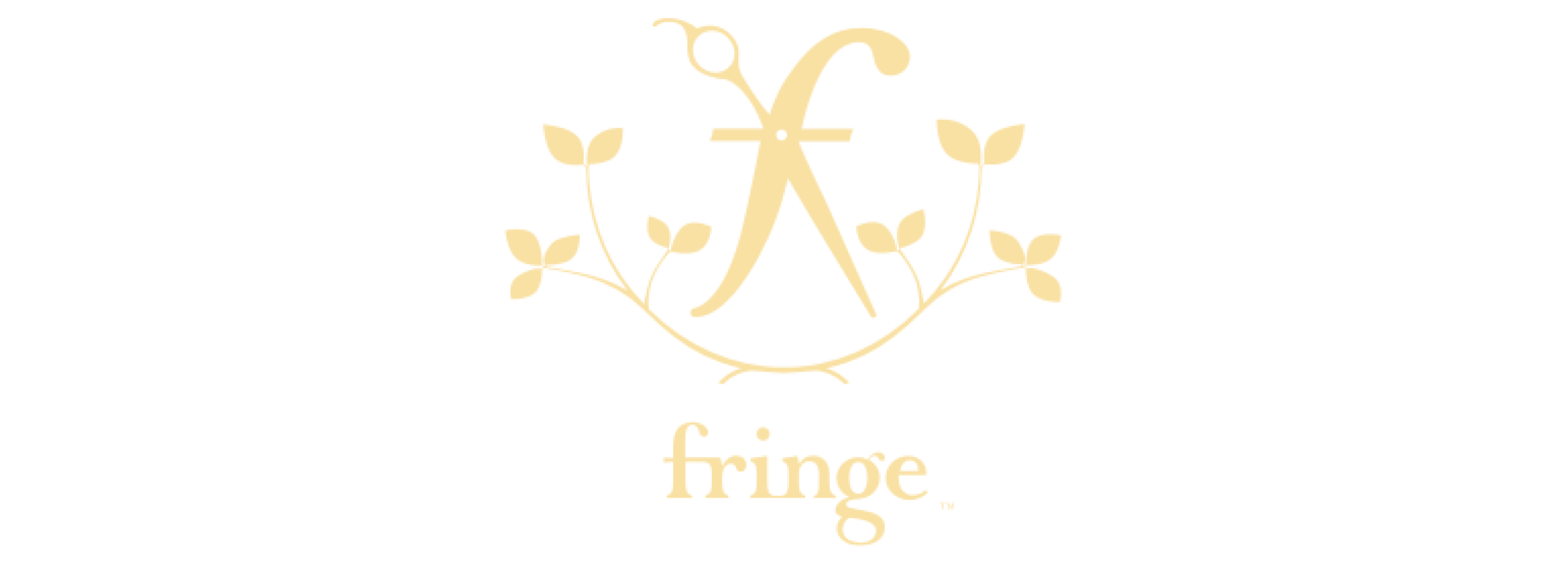 Fringe hair salon logo scissors and vines yellow logo for a woman-owned NYC small business