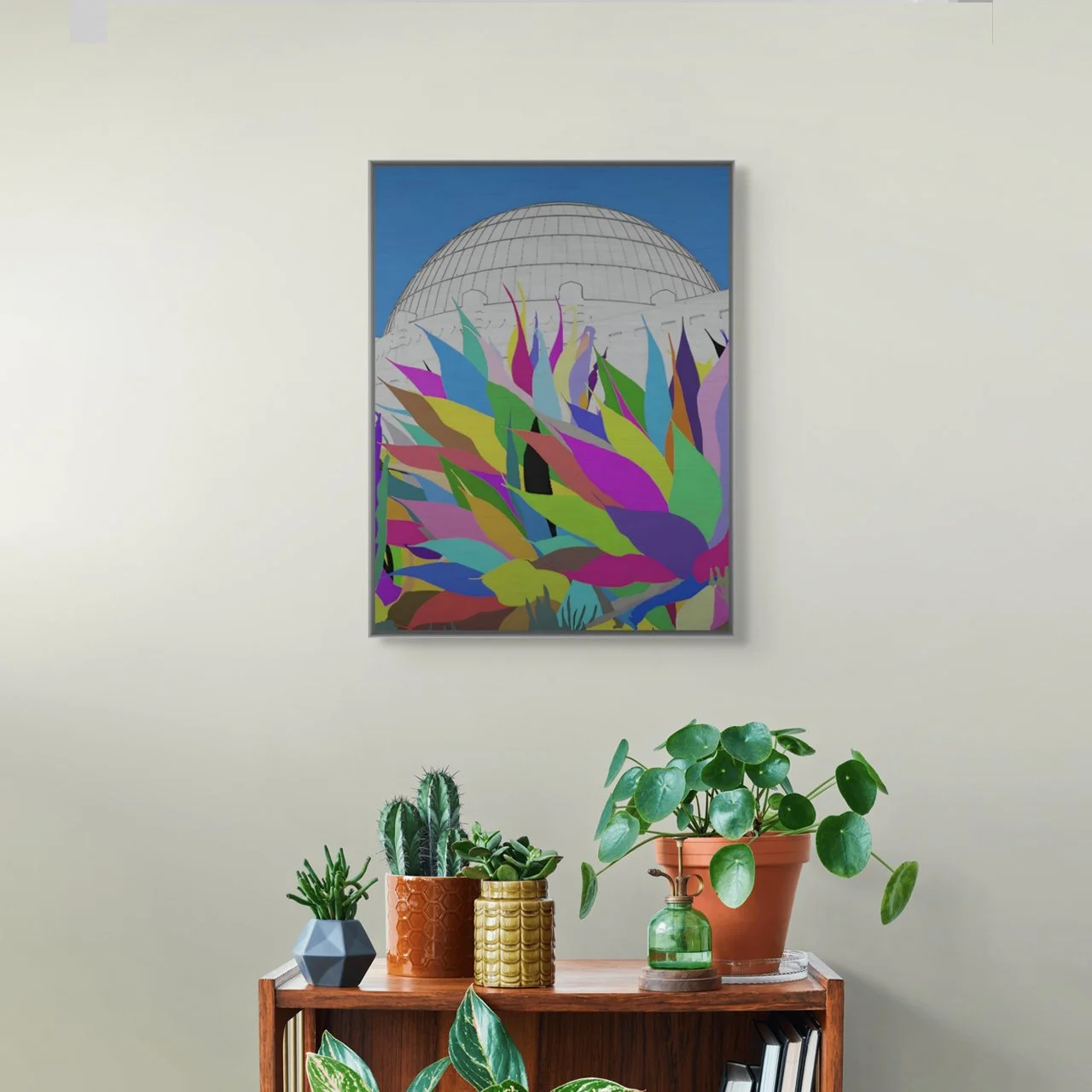(NEW) Griffith Observatory Cactus (box-framed)