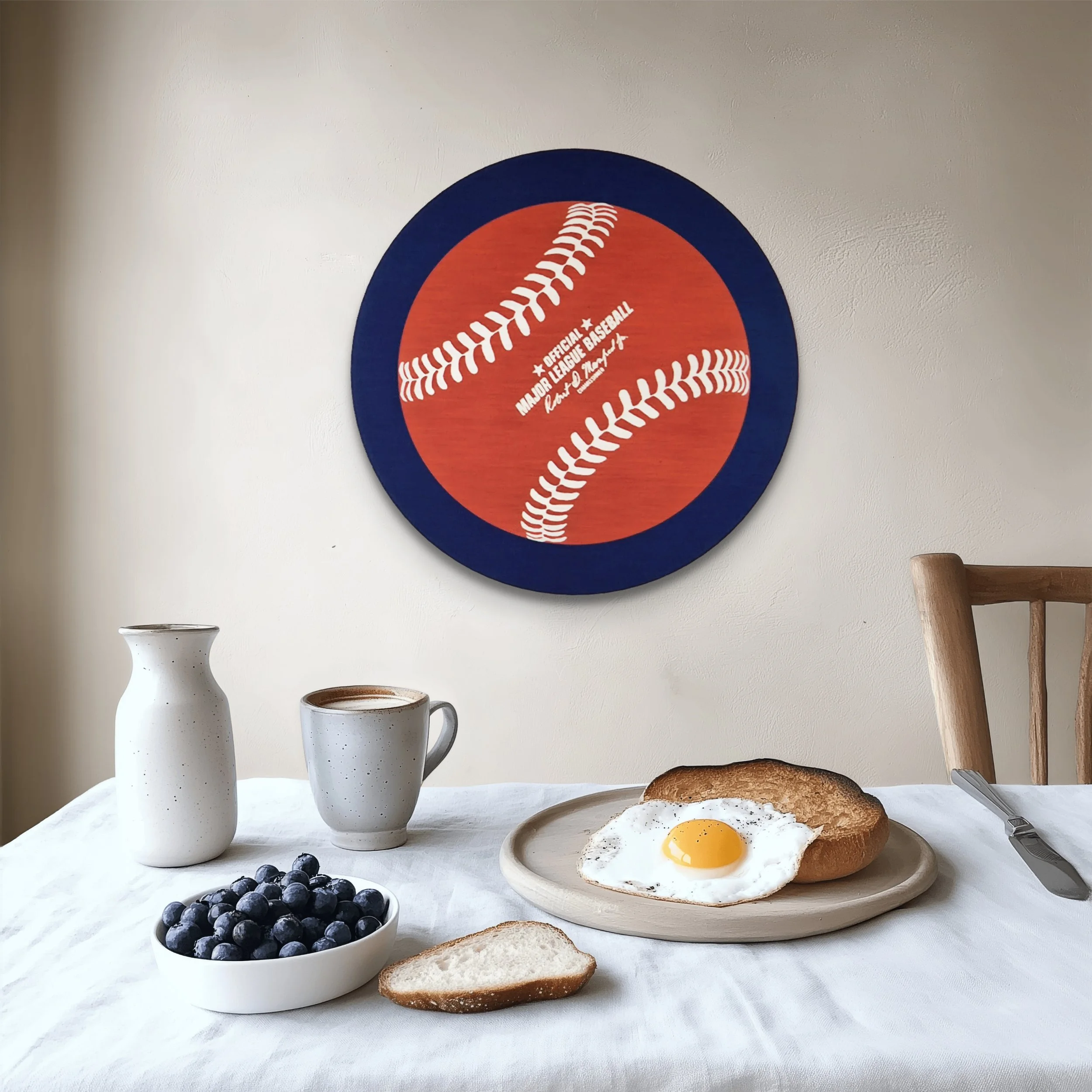New York Mets Baseball, brushed aluminium
