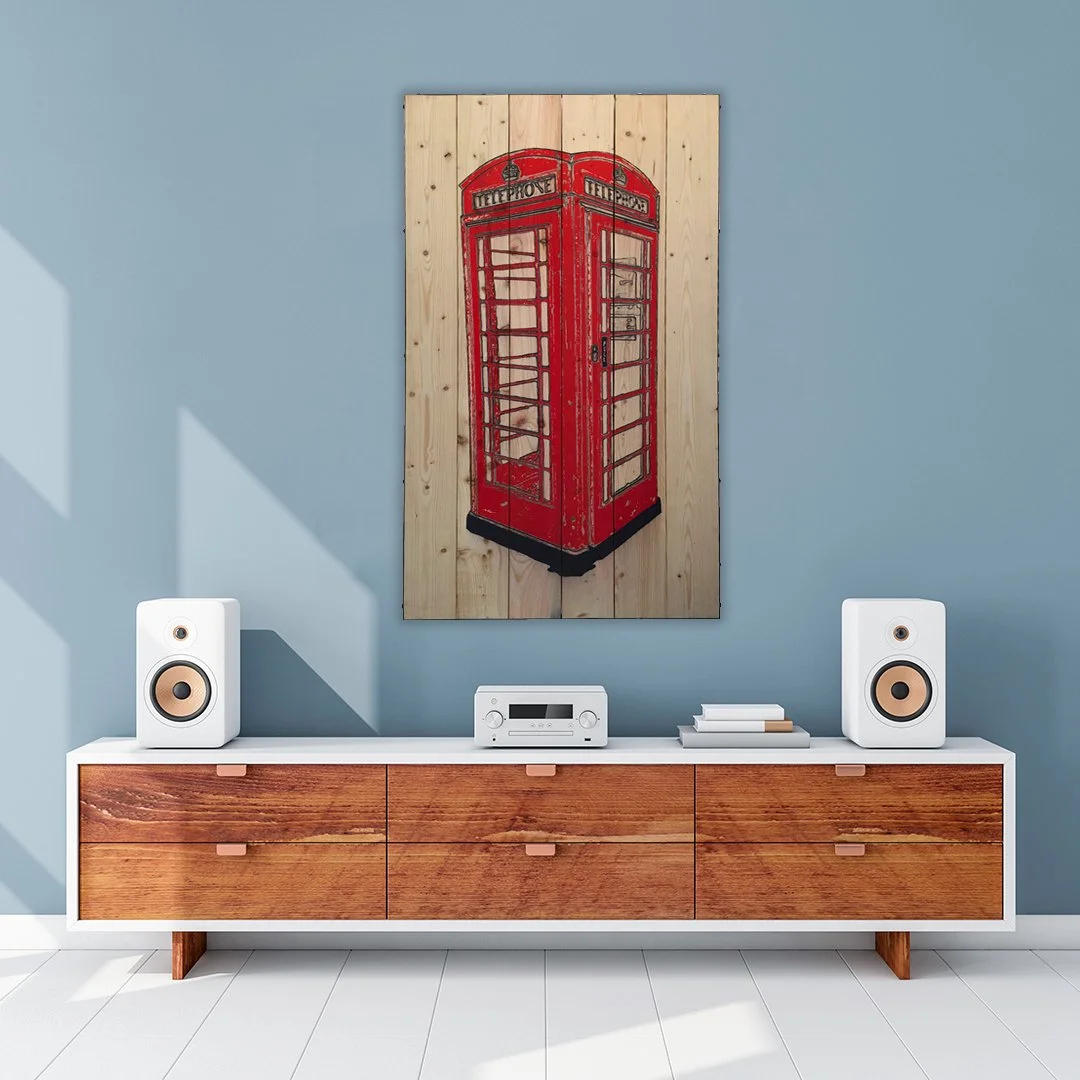 SALE: LONDON PHONE BOX 
reclaimed wood, 56% off £600 