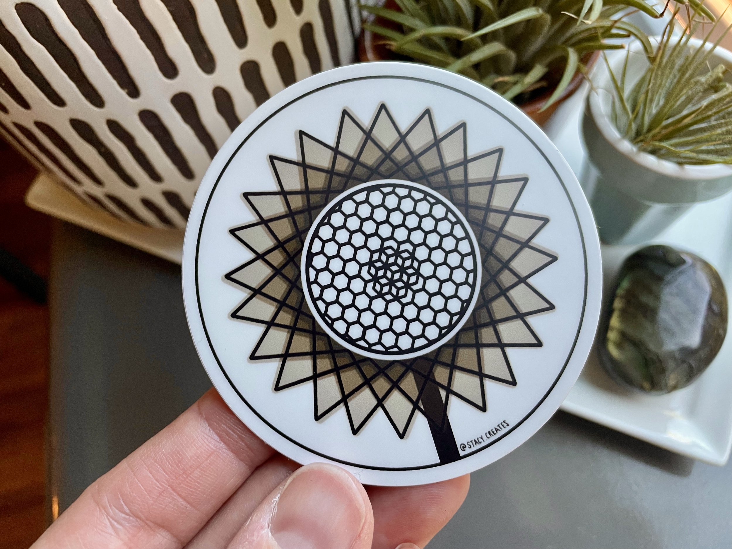 Geo Sunflower Sticker