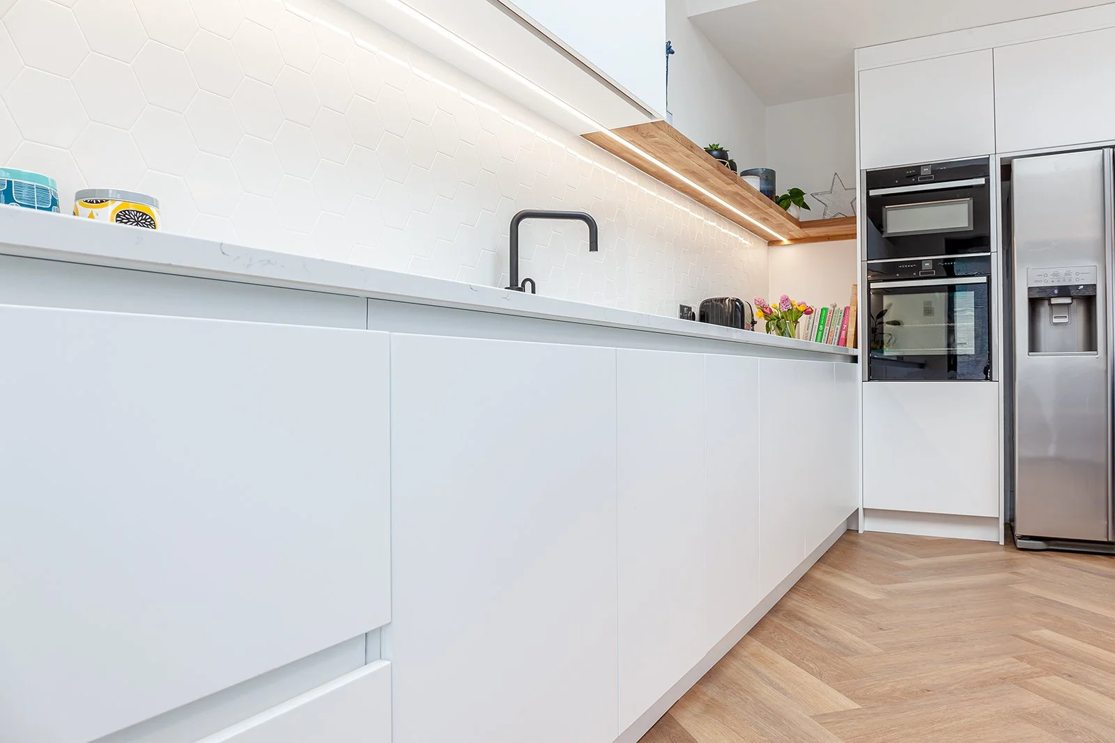 White on white modern kitchen