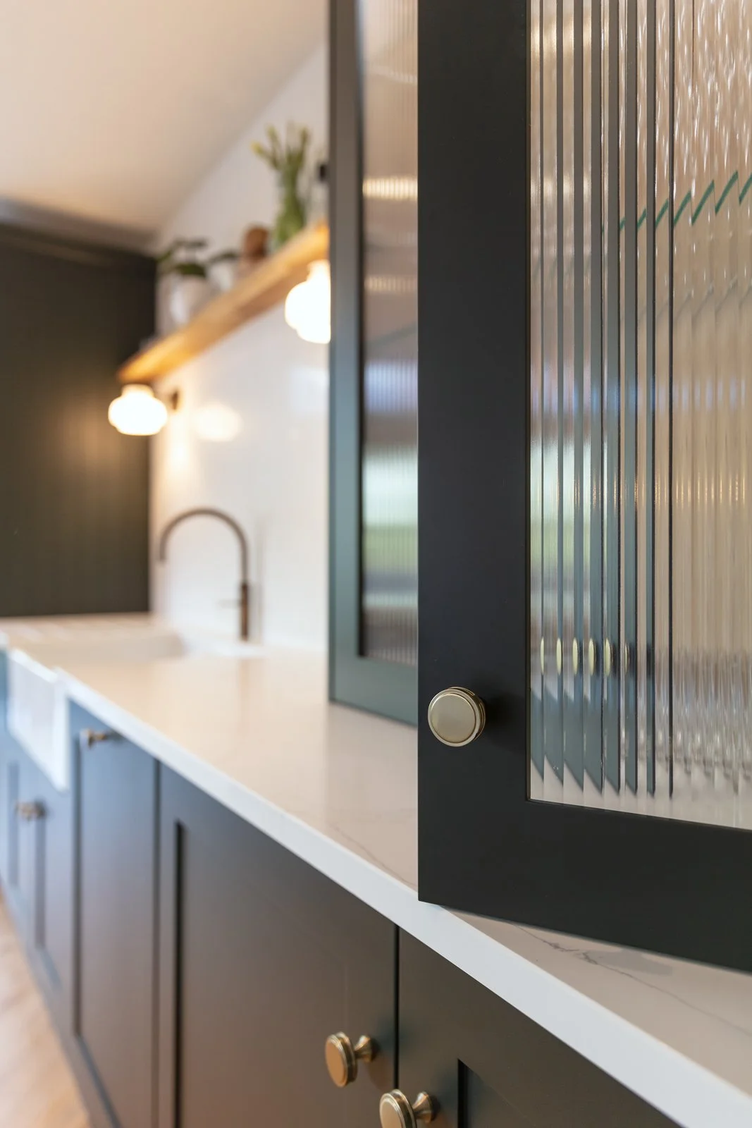 kitchen glass door feature