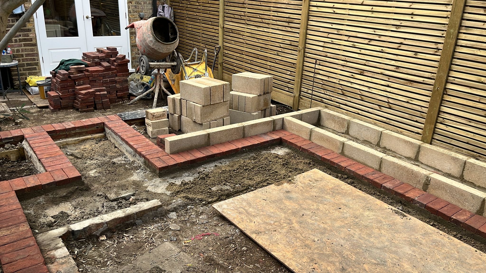 Starting on walls and paving