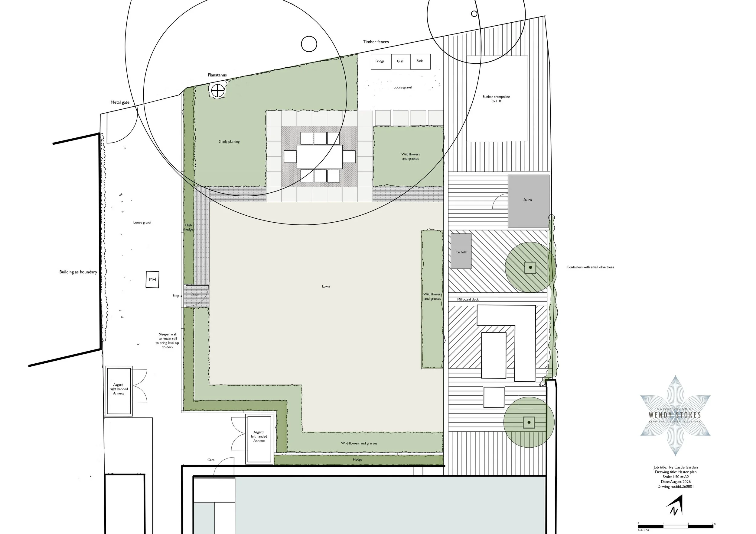 Option 1, preferred. Dining in the shade of existing trees