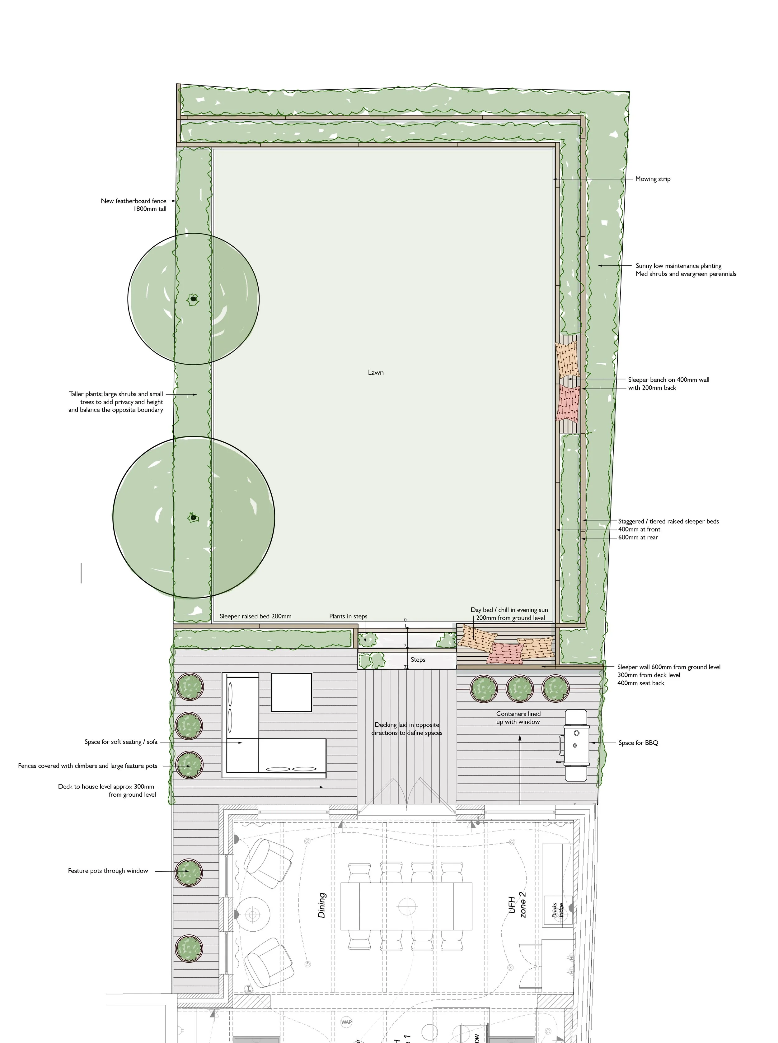 Back garden plan