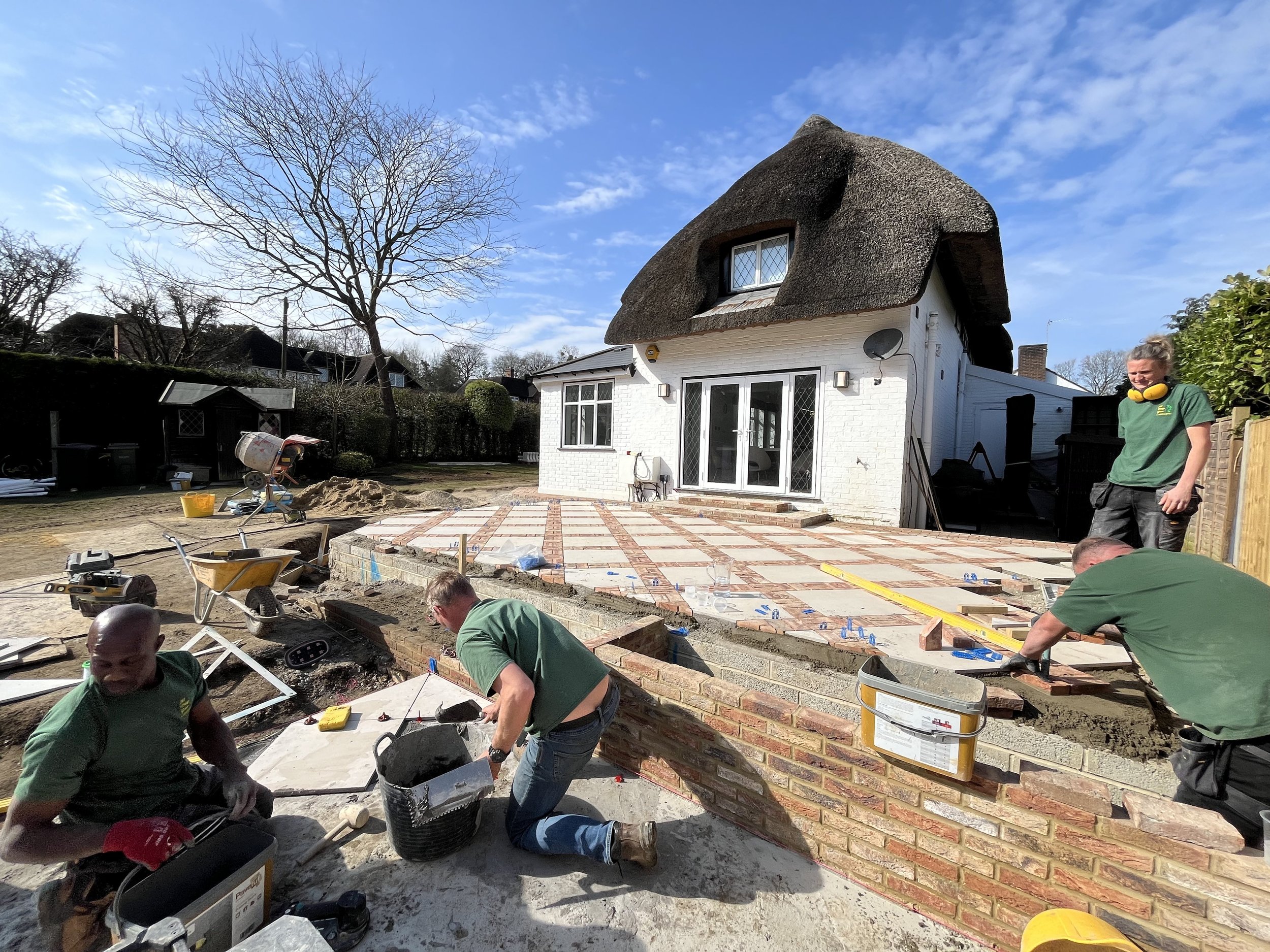Lower terrace going in