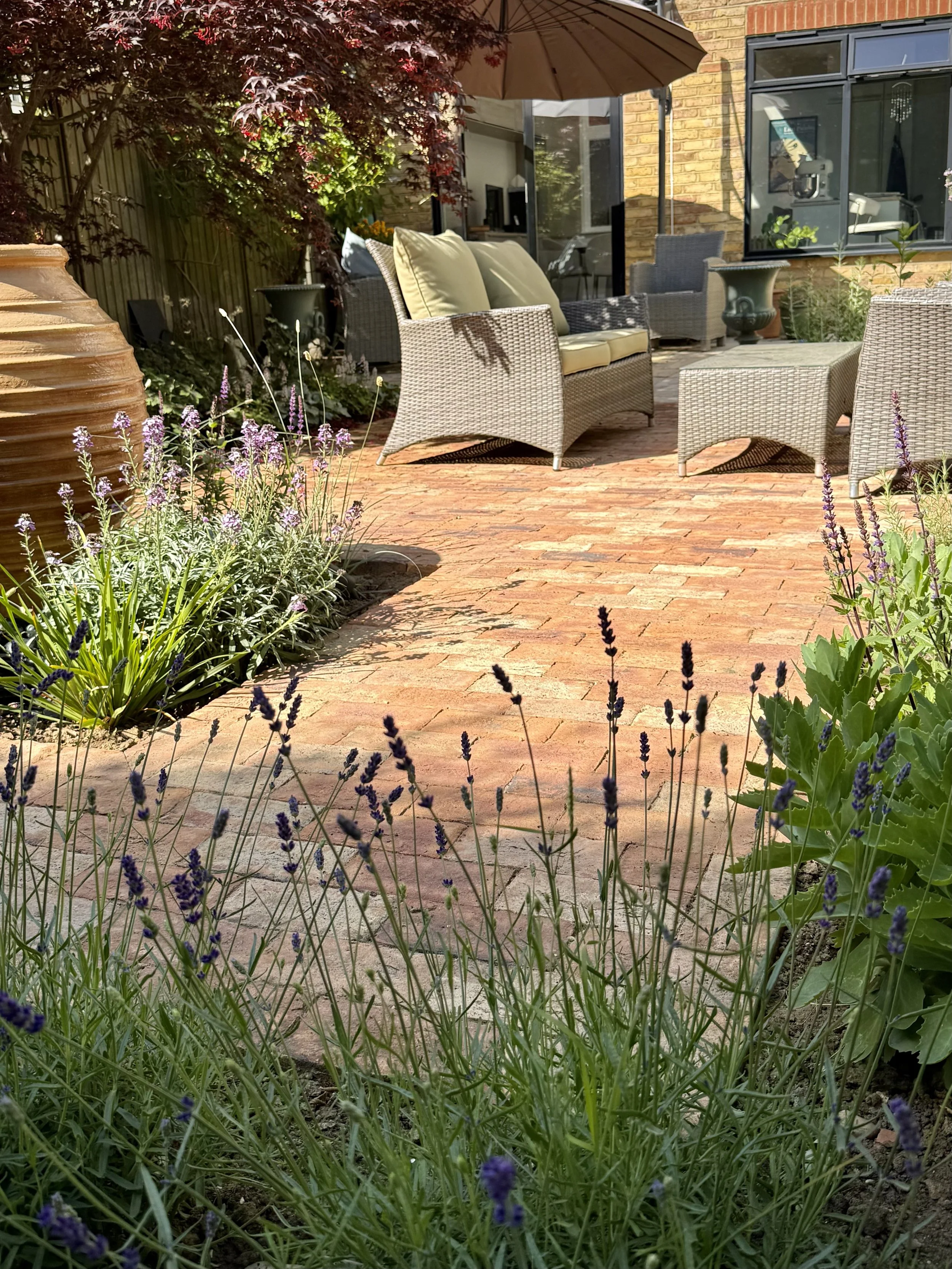 Seating in the middle of the garden