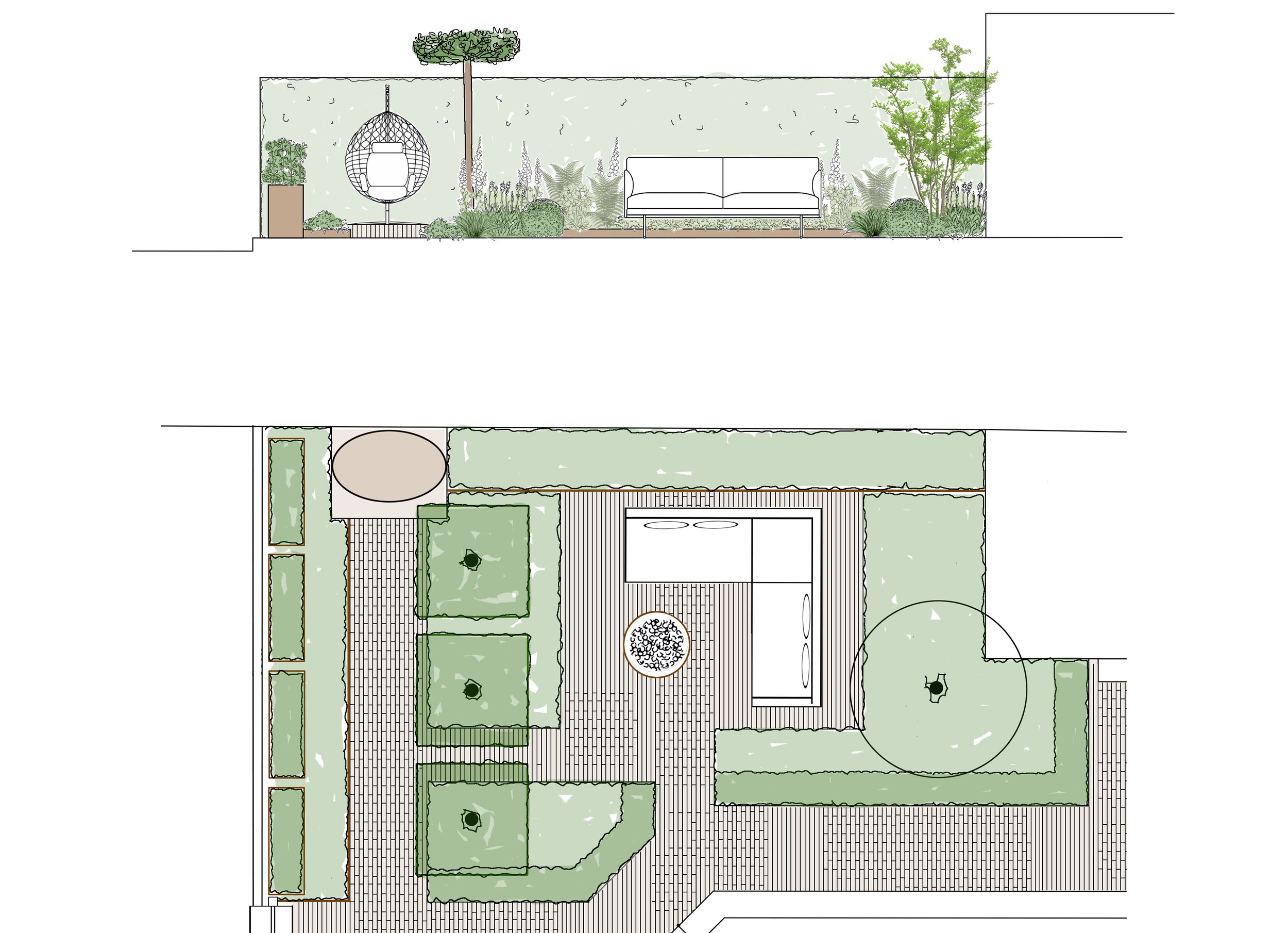 Plan and elevation