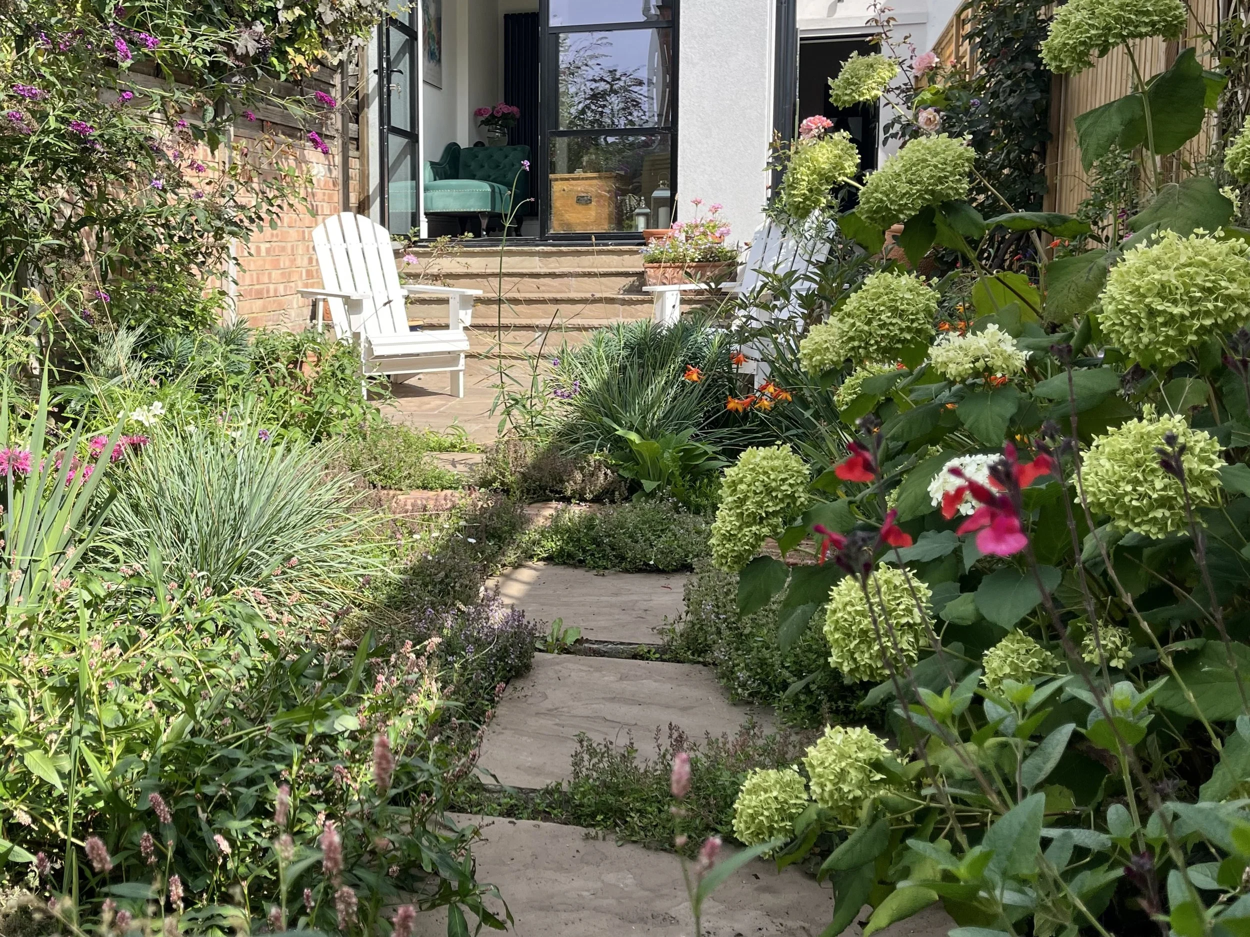 Hydrangeas and grasses