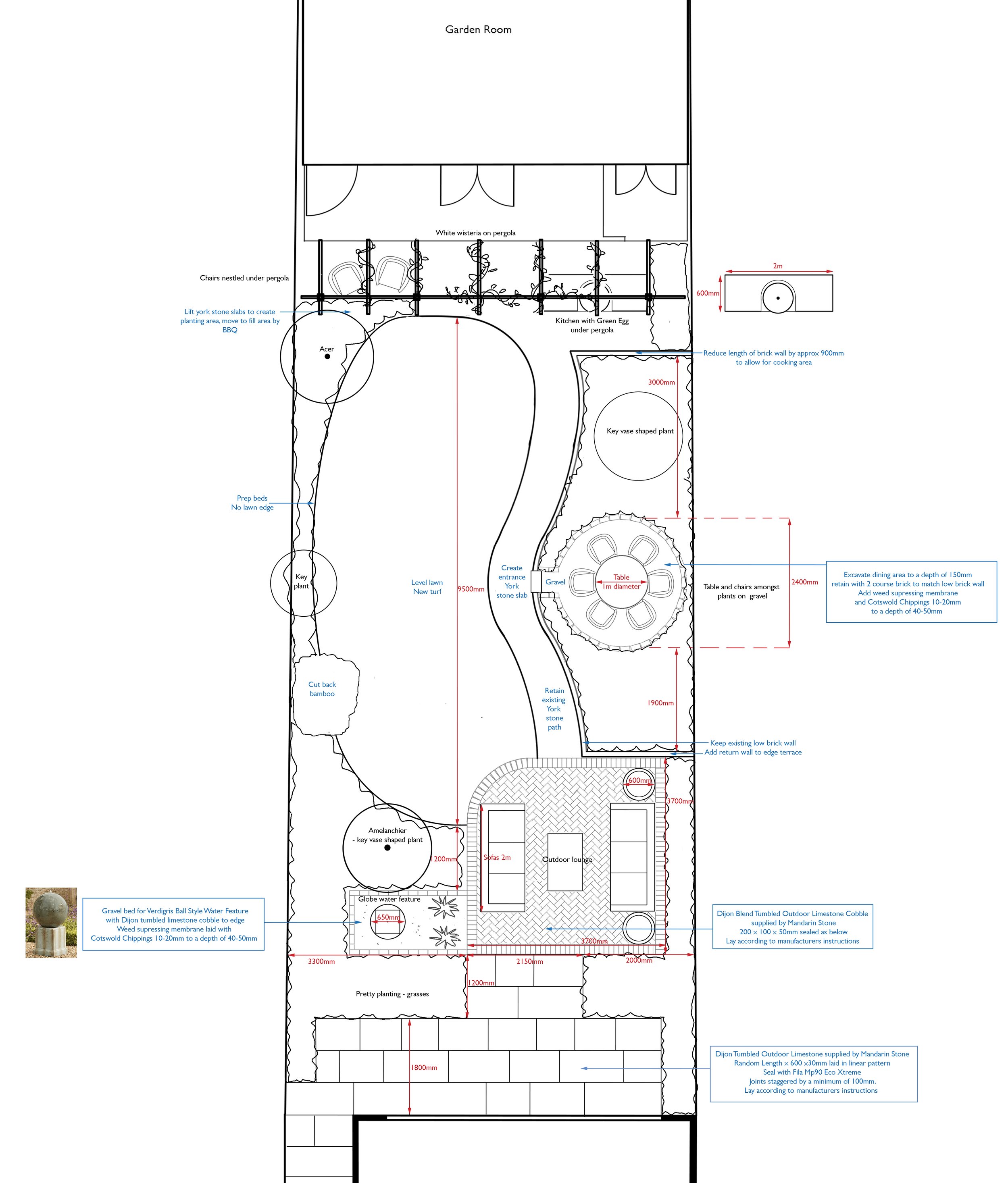 Plan with dimensions