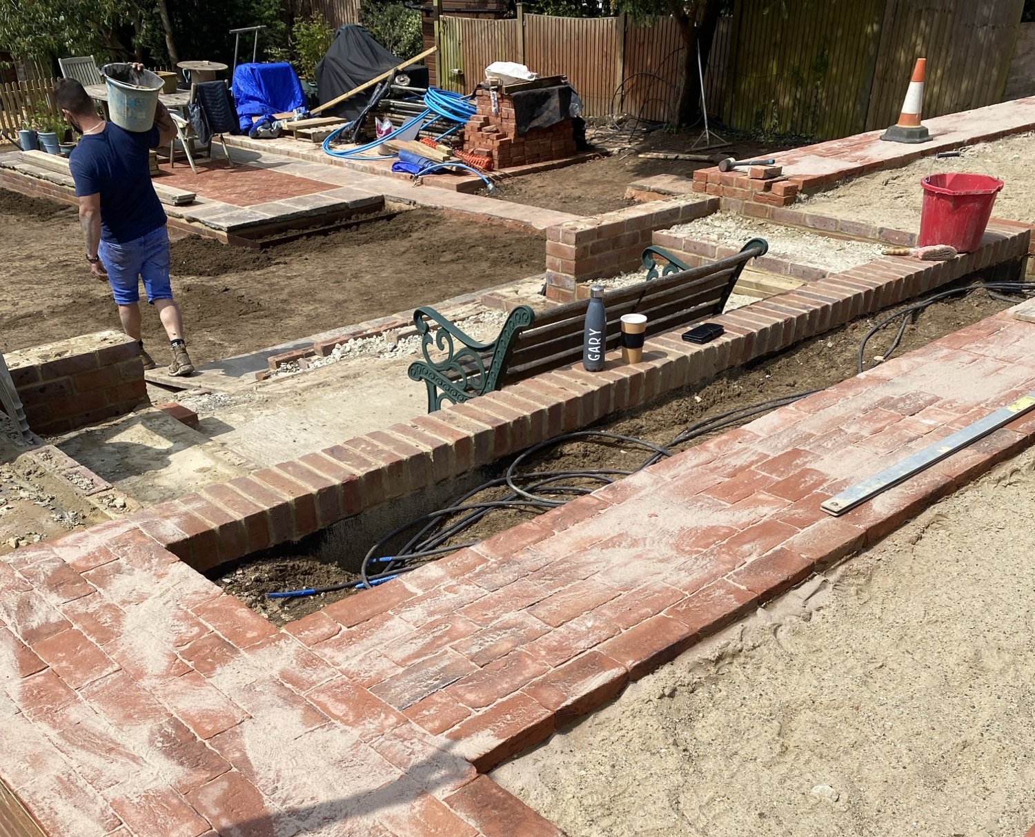 Terrace steps under construction