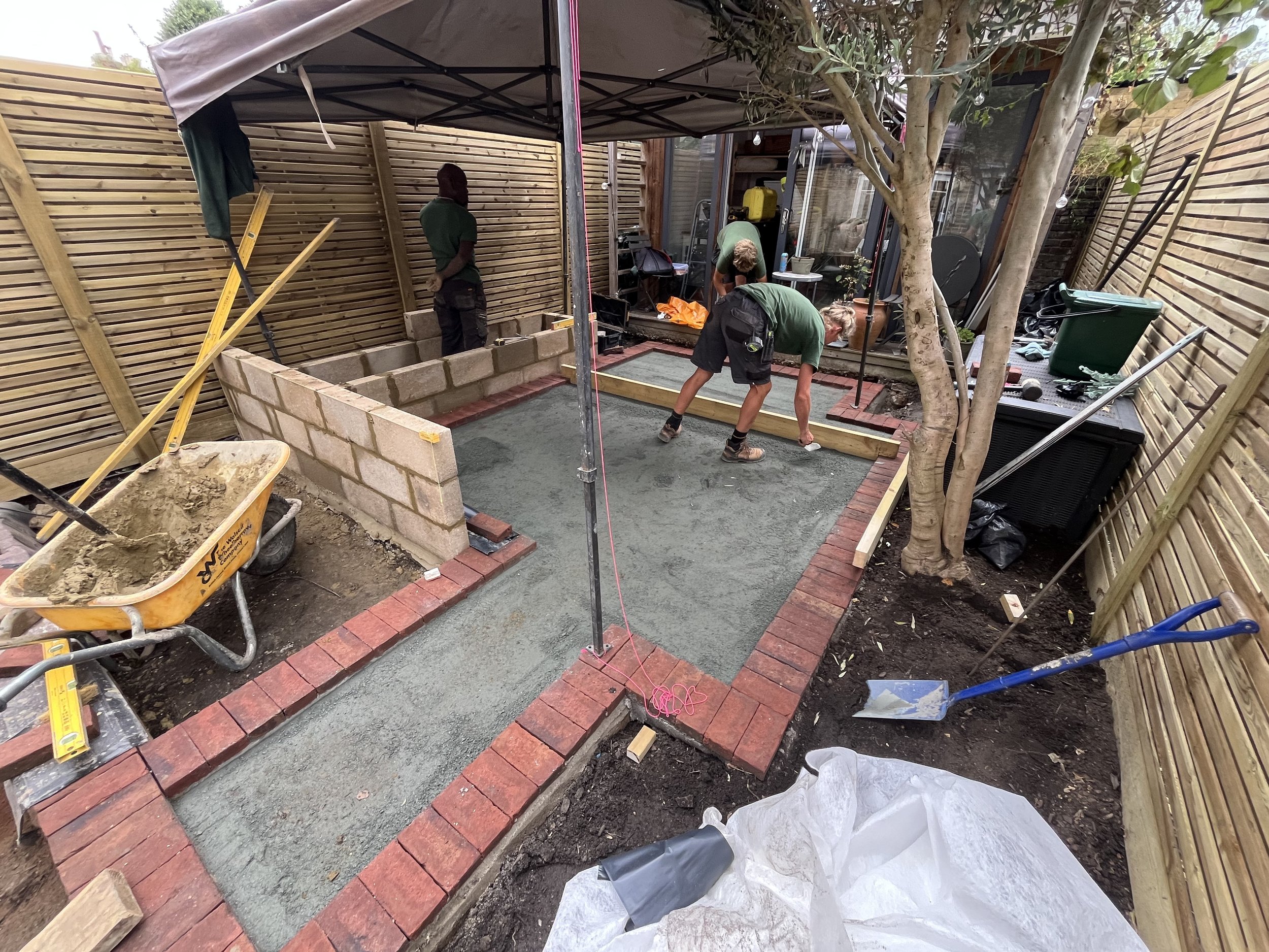 Laying bricks
