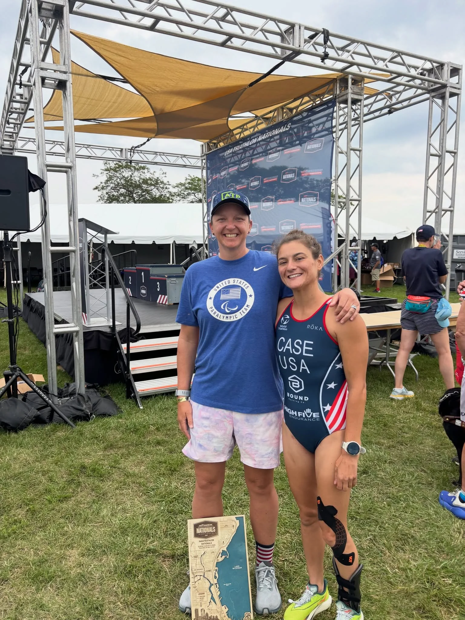 Coach Jen with Paratriathlete