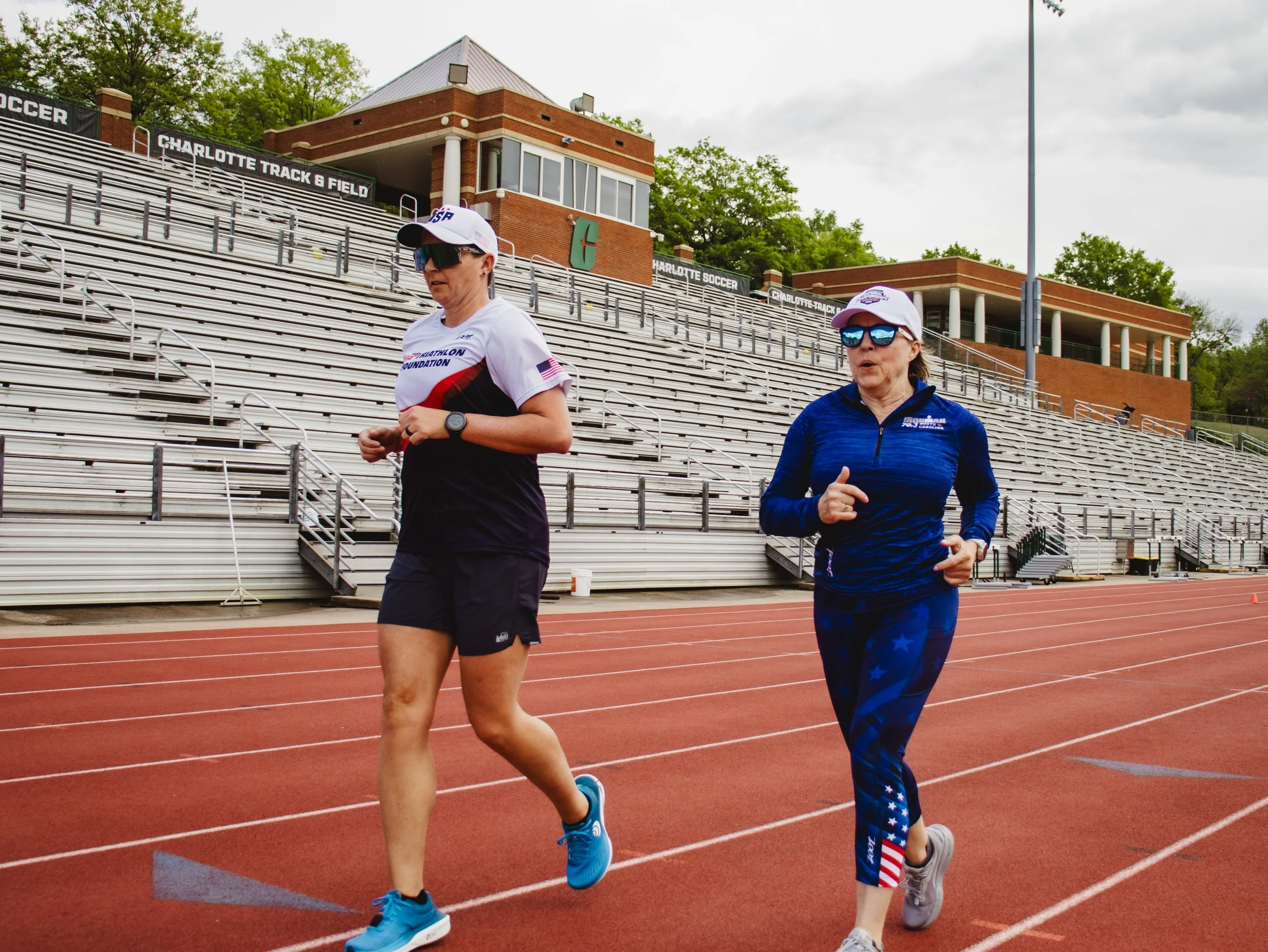 Coach Jen Run with Athlete
