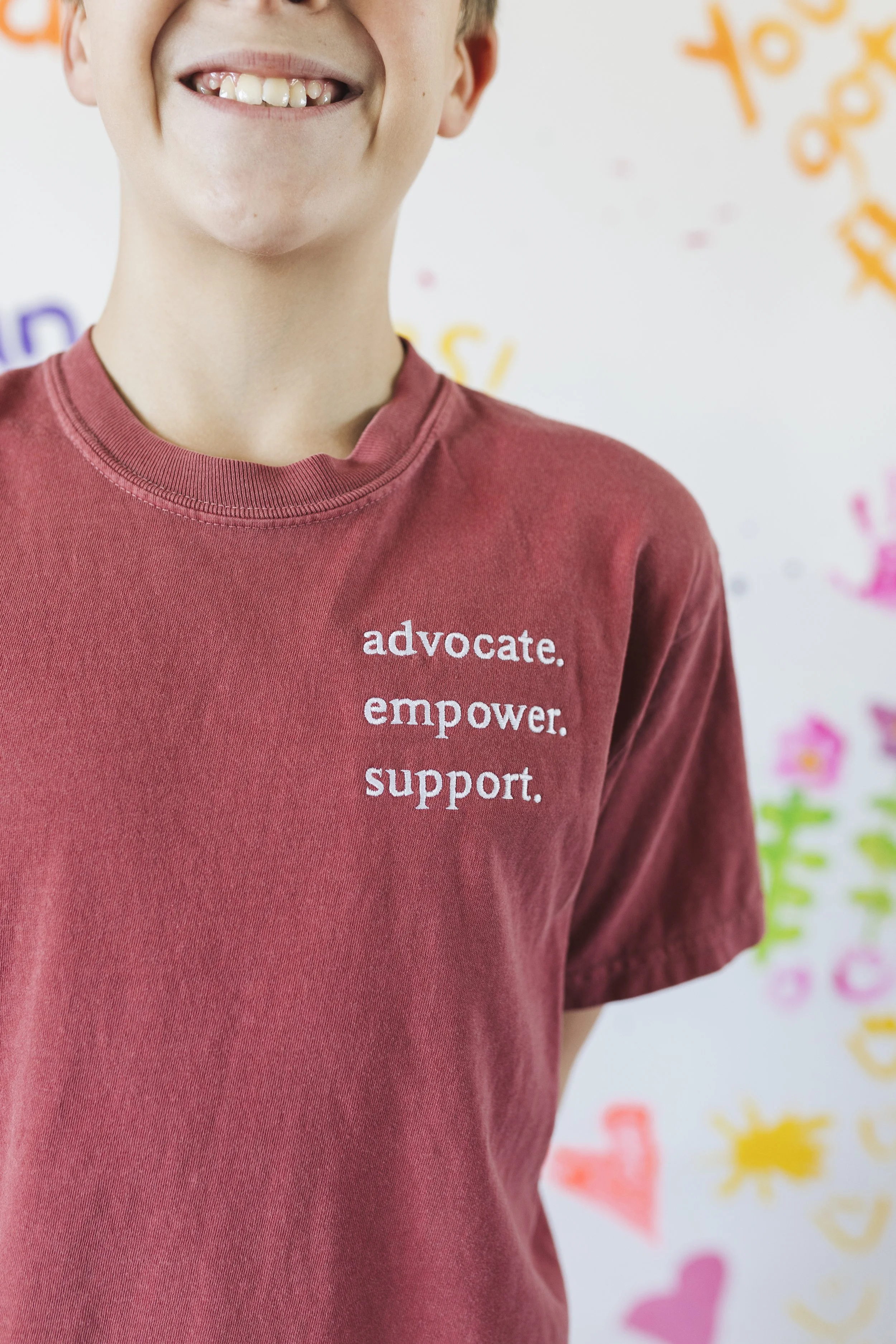 Advocate. Empower. Support. Embroidered Shirt