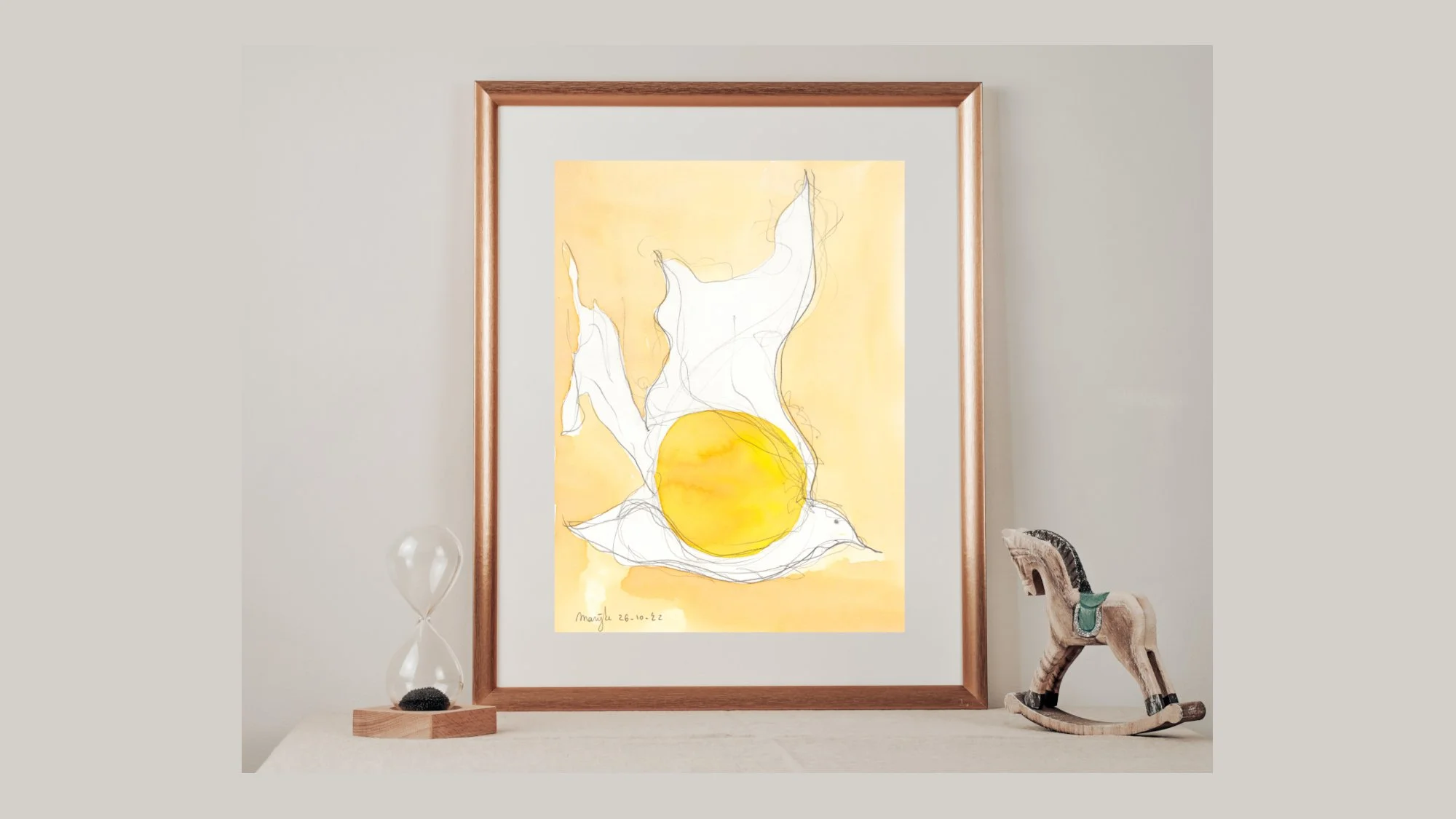 "It's a new dawn" Intuitive drawing, graphite and watercolour