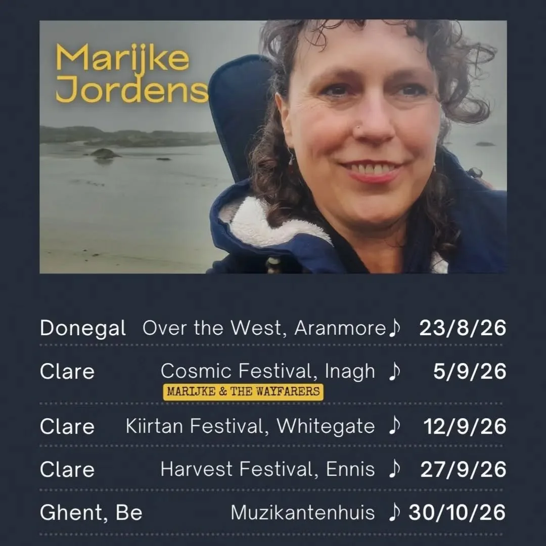 A few dates to look forward to 💚 
And so many thanks to the people who make it happen:
@overthewestcreativecollective @mariamccormackmusic 
@cosm.ic4980 
@kiirtanacademy_
@jyoshna_music
@urproductionsennis 
@muzikantenhuis 
@marijke.and.the.wayfarer