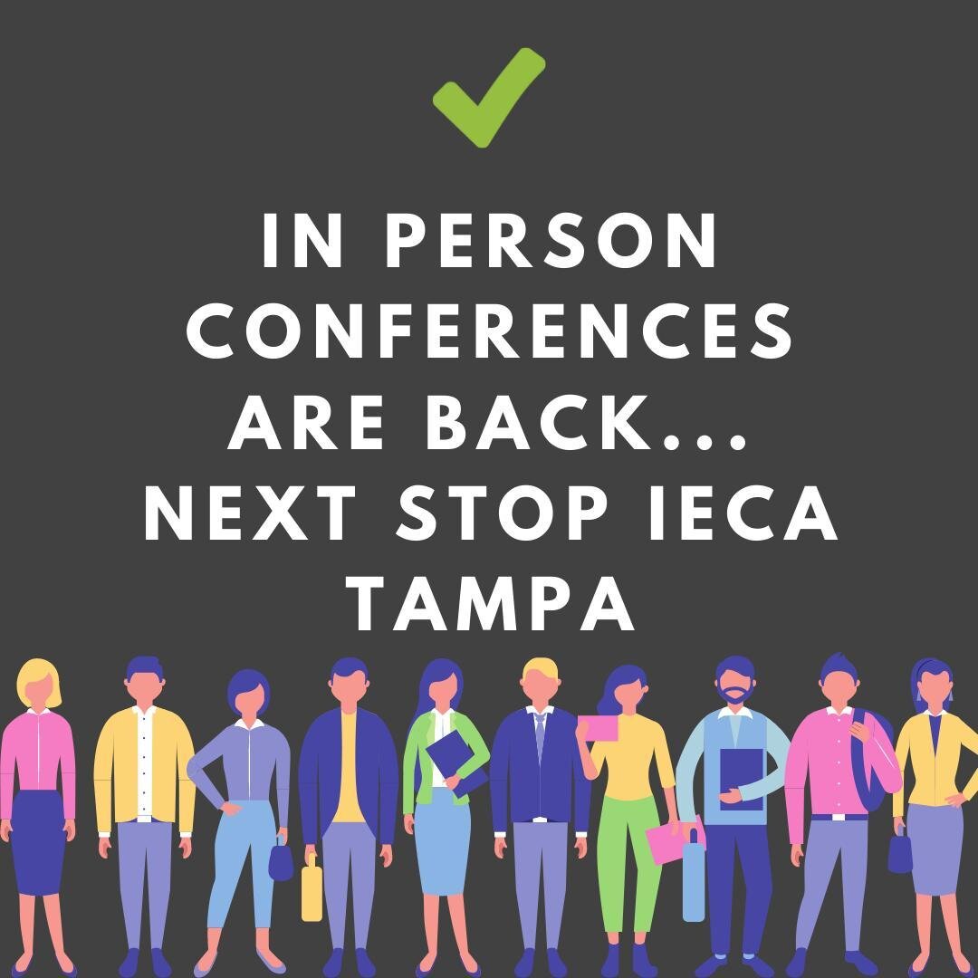 I sorely miss in-person conferences. Who's with me? 🖐️ 

Can't wait for IECA 2021 in Tampa! 💃 
.
.
.
IECA Independent Educational Consultants Association #IECA #highered #highereducation #IECs #collegeconsulting #collegecounseling #collegeconsultin
