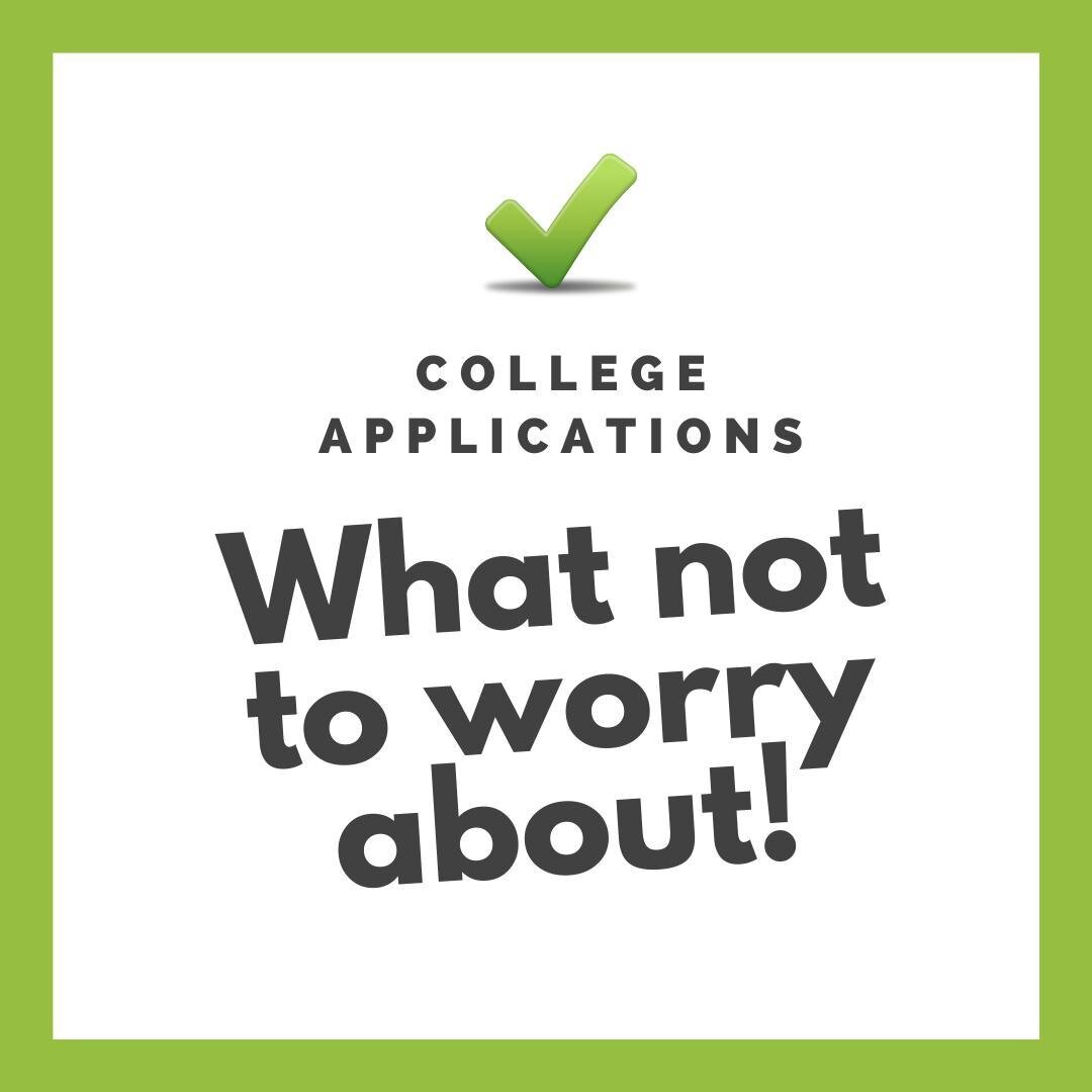 Students (and parents!) worry a lot about the admission process. 😩

Here are things NOT to worry about. The last one is my favorite! ✅

https://www.usatoday.com/story/news/education/2021/08/01/how-do-fill-out-college-application-class-2022/538829600