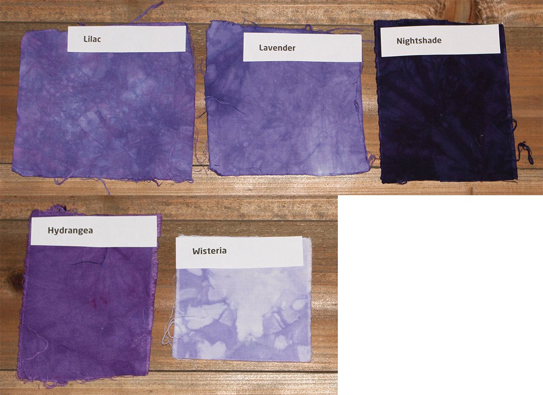 100% Cotton Swatches of Dharma Trading Co. Fiber Reactive Procion Dyes -  Paradisiac Psychedelic Tie Dye Shop