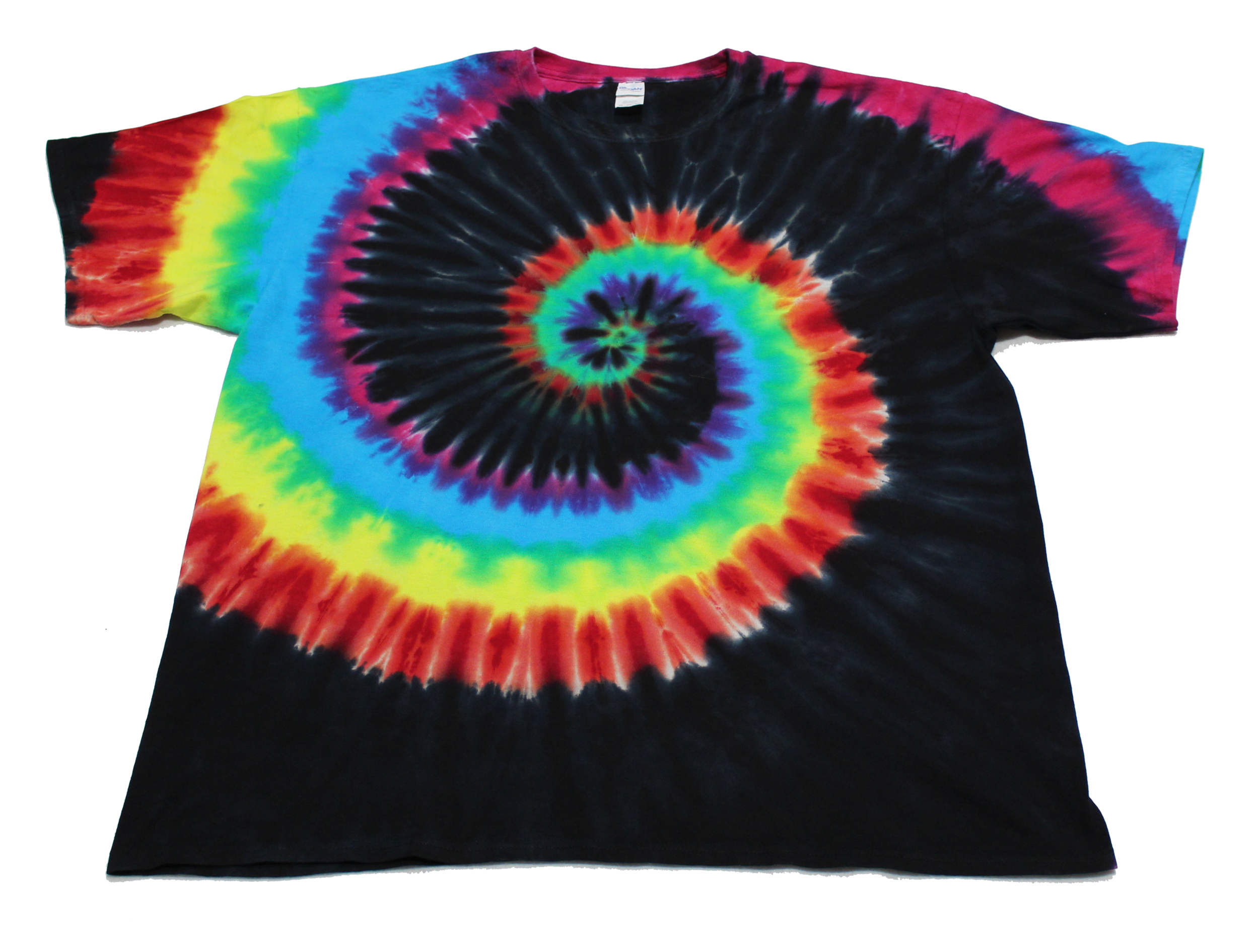 3X-large Rainbow and Black Spiral Tie Dye T-shirt — Fun Endeavors 