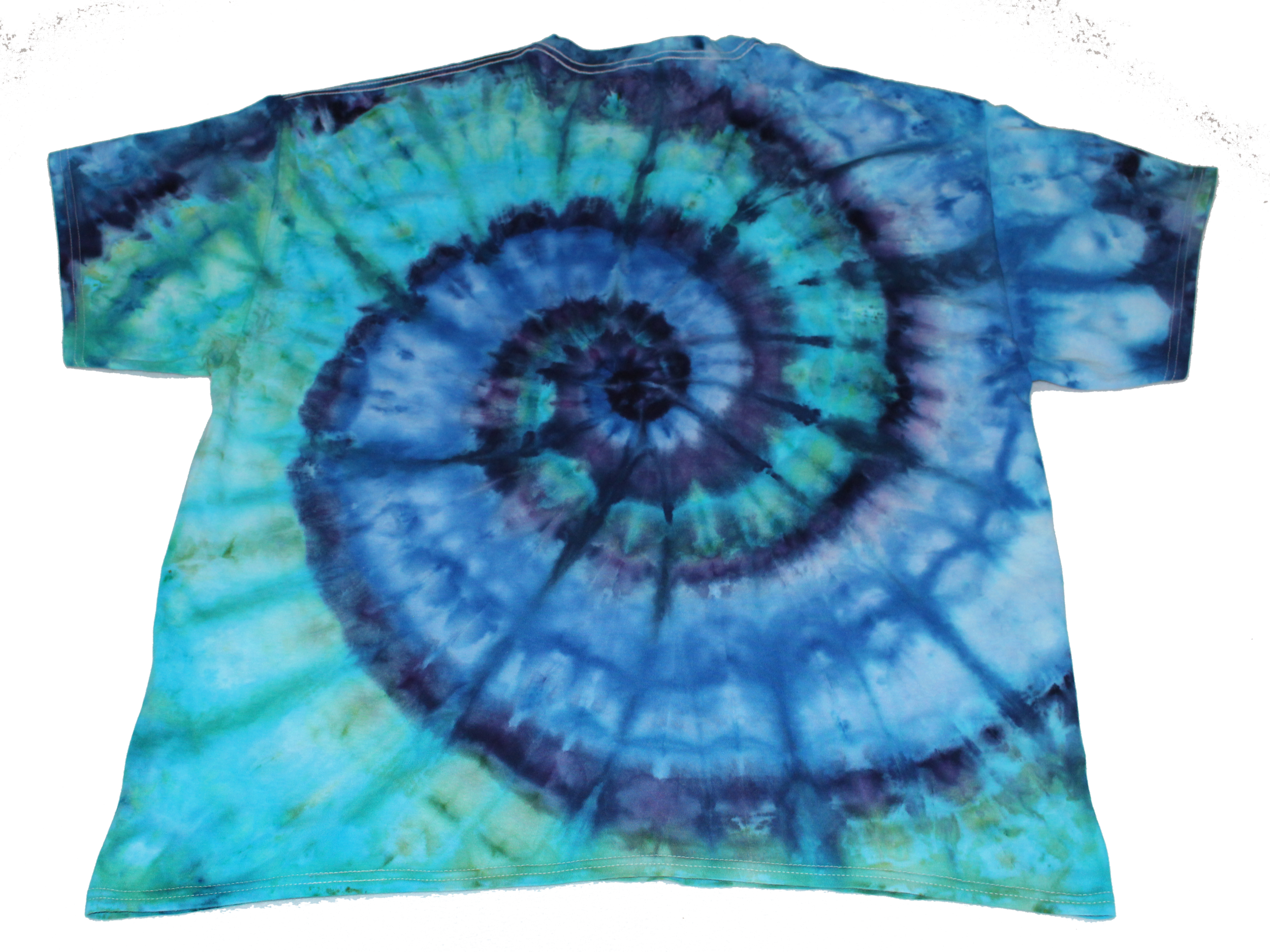 Aqua Blue Duo-Toned Spiral Tie Dye T-Shirt