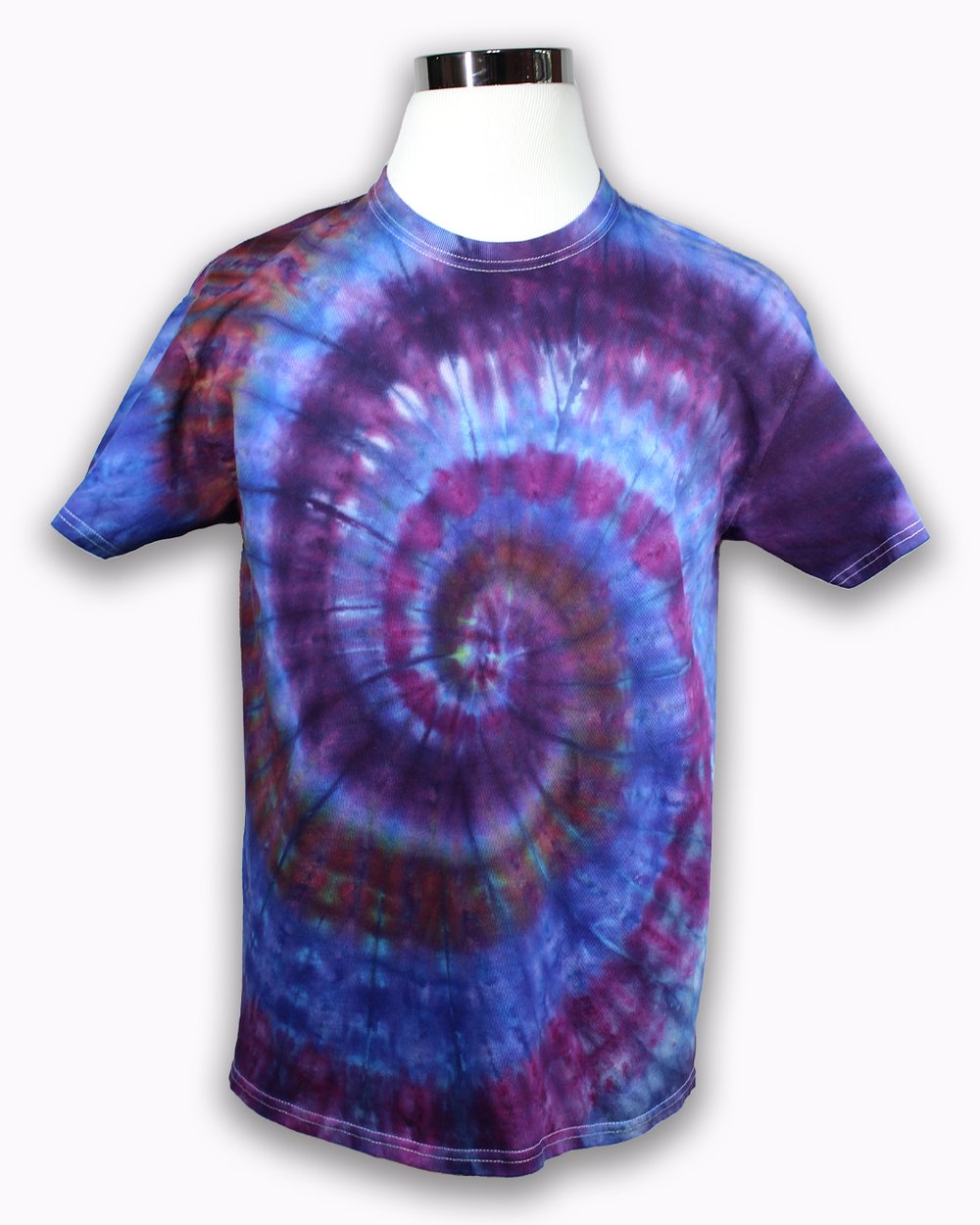 Ladies Large Purple and Blue Tie Dyed Spiral T-shirt – Pieceful