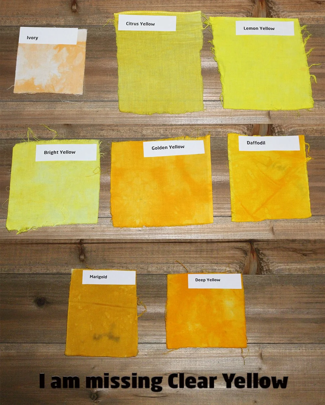 Color Swatches for Dharma Trading Company Procion MX Fiber Reactive