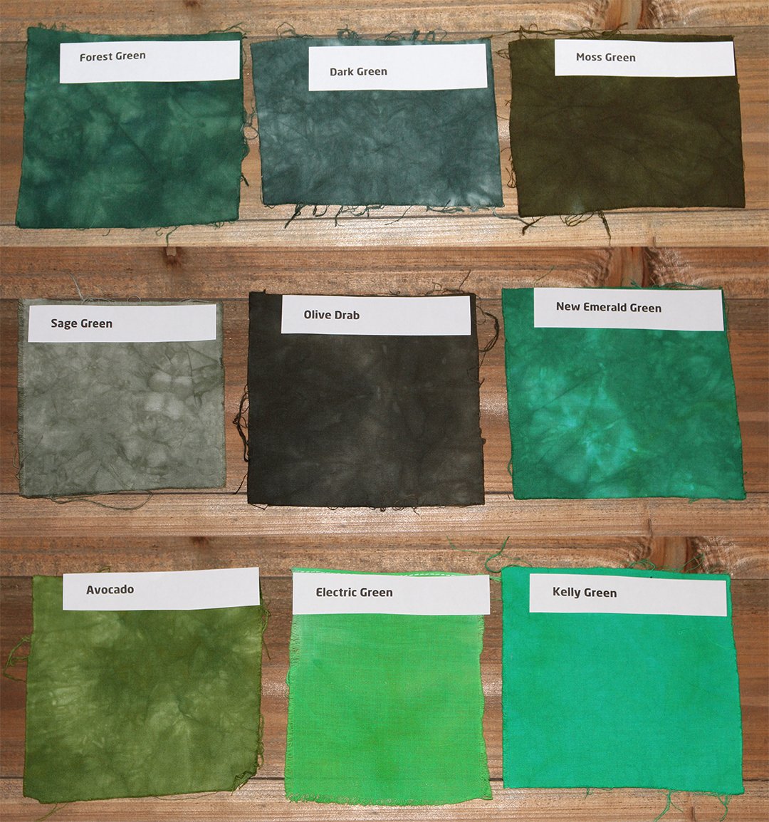Dharma fiber reactive dye- cotton swatches in gray & blue & green : r/dyeing