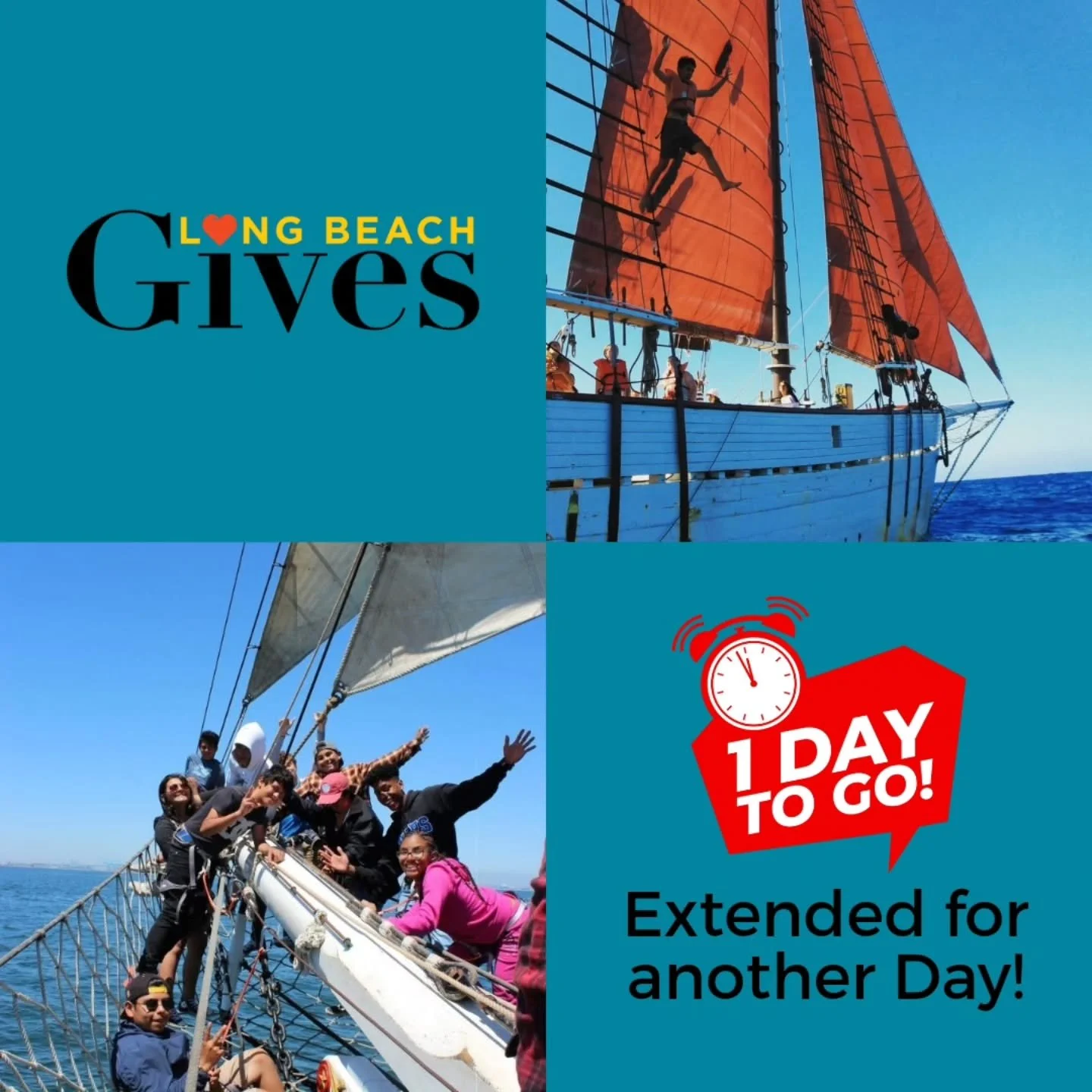 🌊 All hands on deck—one more day! 🌊
The tide’s been extended, but only for 24 more hours. Your support keeps our tall ships sailing and brings hands-on learning at sea to the youth of our community. Don’t let this final wave pass