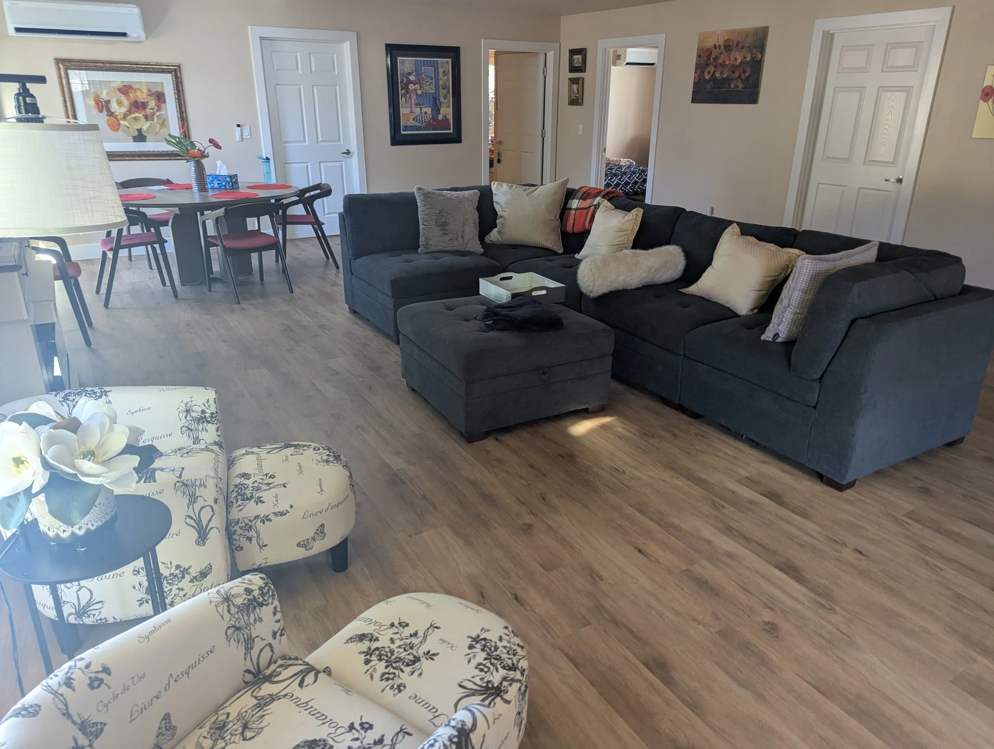 New addition: open living and dining area