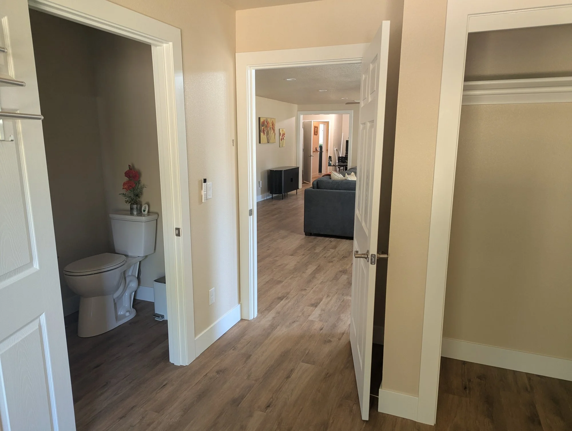 New addition: bedroom with private half bath and closet