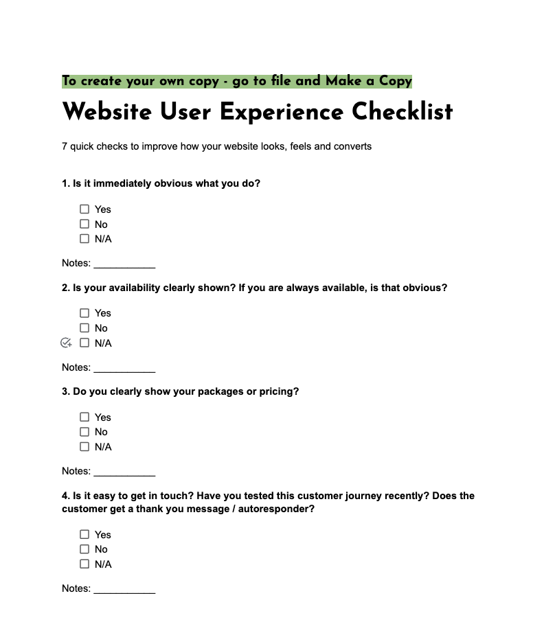Quick Website Audit