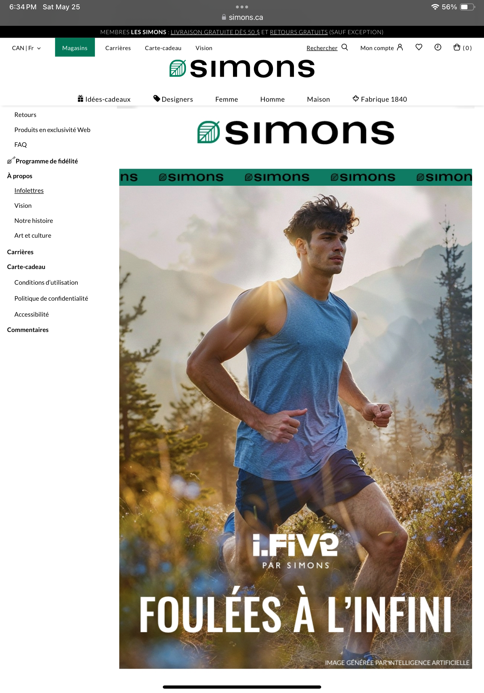 Simons newsletter webpage