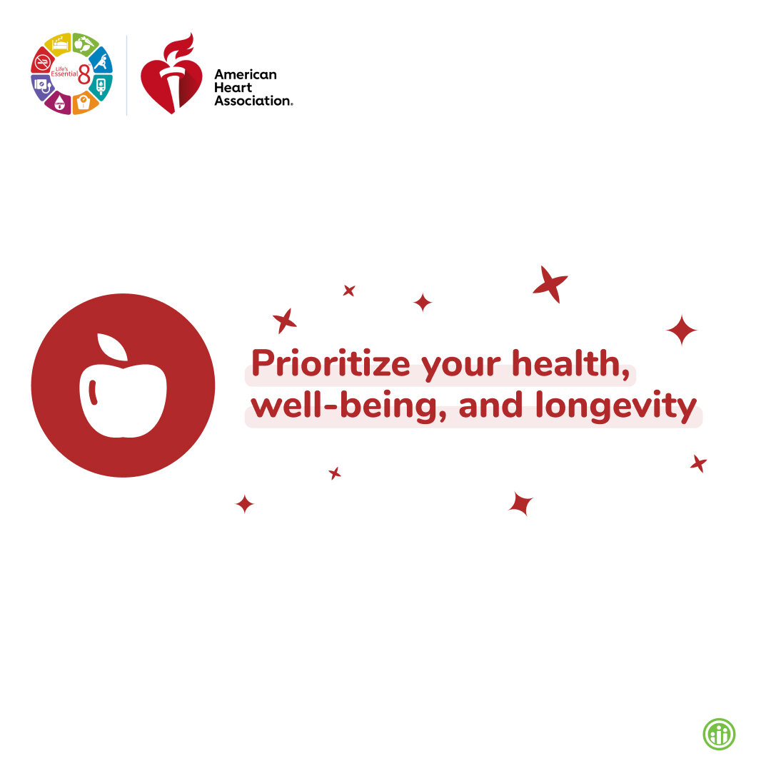 Your heart health is largely influenced by 8 health pillars - Life's Essential 8. Developed by the American Heart Association (AHA), the program will guide you through eating healthy, staying physically active, monitoring blood pressure, controlling 