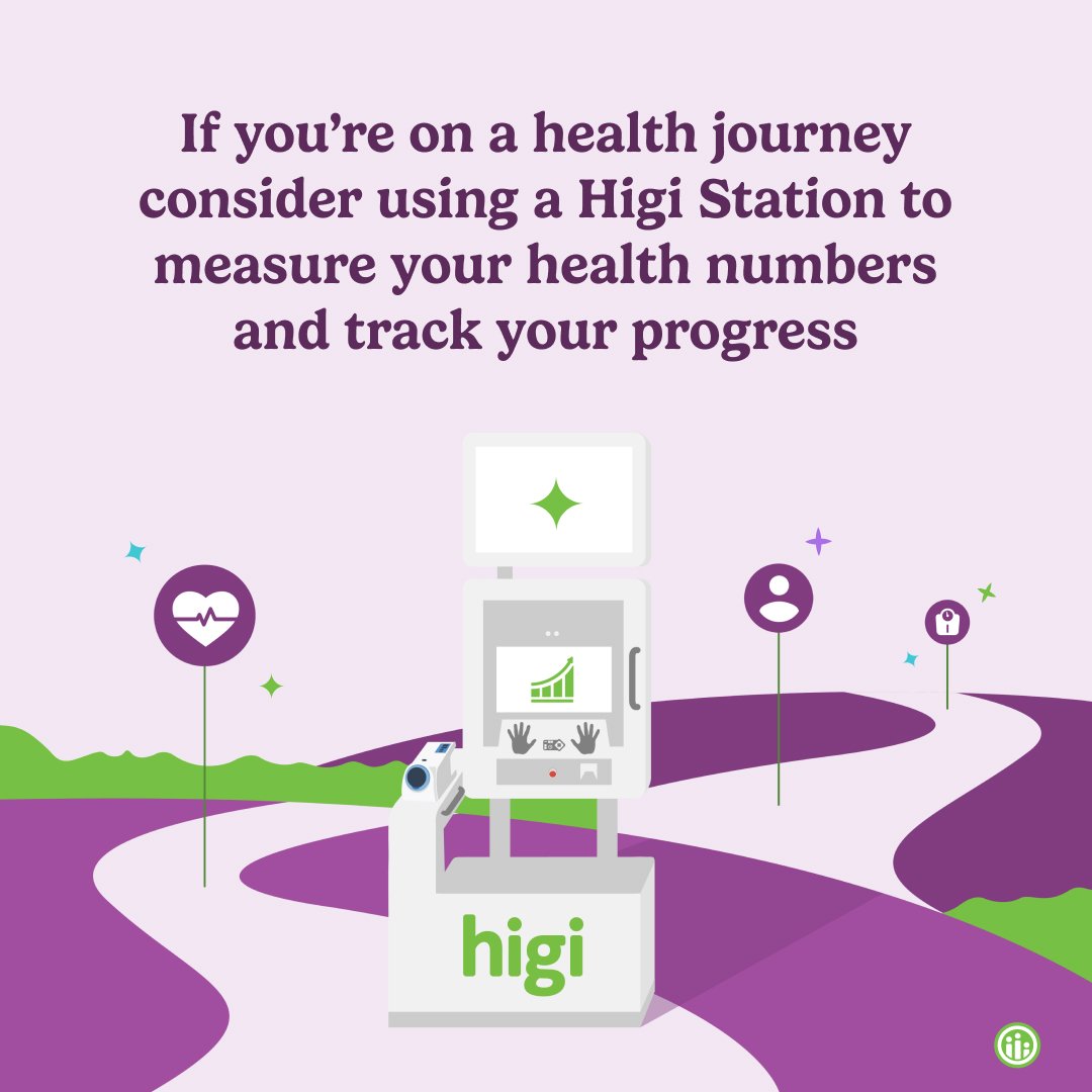 Measure your blood pressure, pulse, weight, and BMI with a Higi Station.