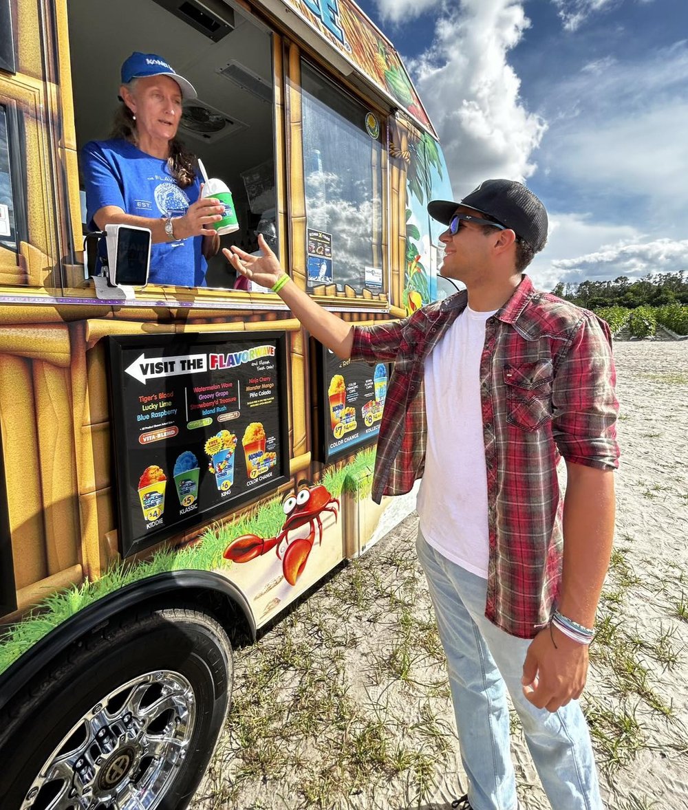 Families of Educational Pathways Academy, school for dyslexia in Florida, enjoy Kona Ice at PTO Scholarship Launch at Farmer Mike's U Picj.jpg