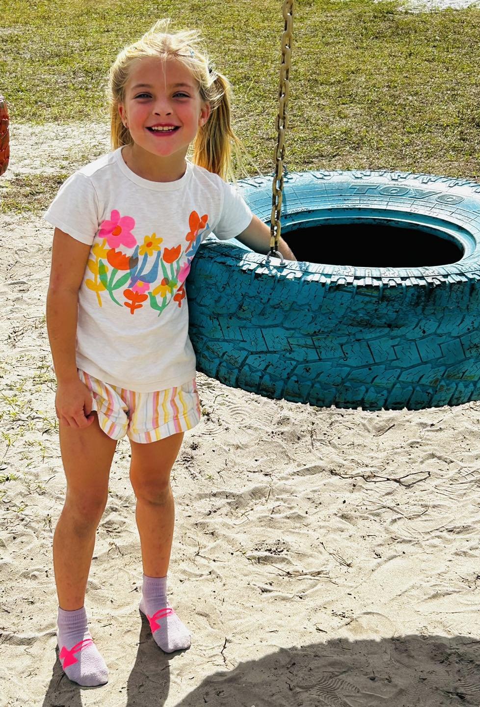 Families enjoy tire swing at Educational Pathways Academy, school for dylexia in Florida, attend PTO Scholarship launch at Farmer Mike's U Pick.jpg