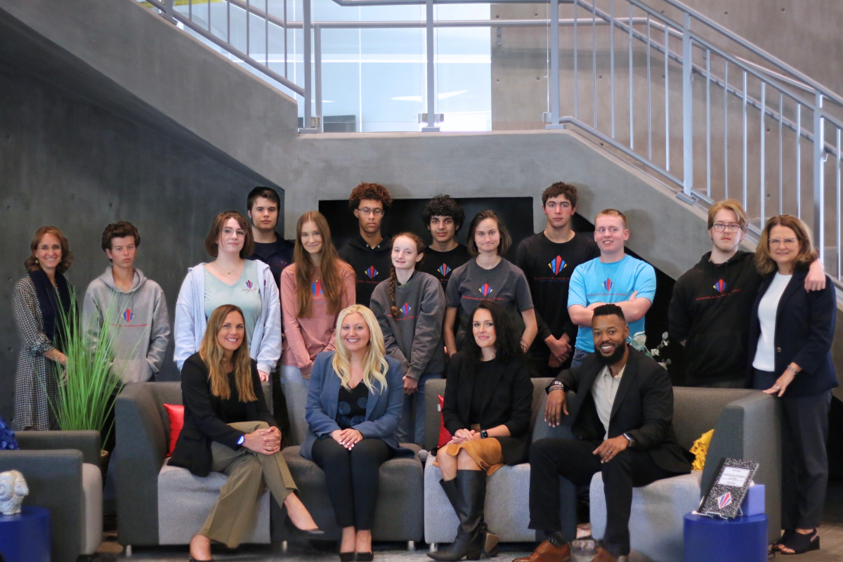 Community partners speaking to high school students about learning disabilities and dyslexia at Educational Pathways Academy in Florida