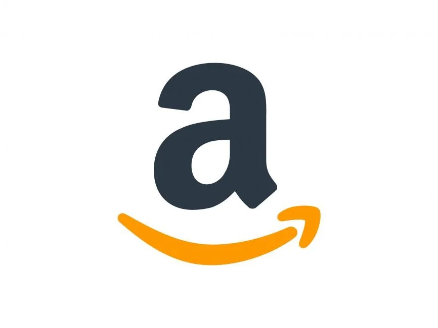 Amazon logo with a lowercase 'a' and an orange curved arrow underneath