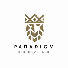 Logo of Paradigm Brewing with a stylized geometric lion face above the company's name