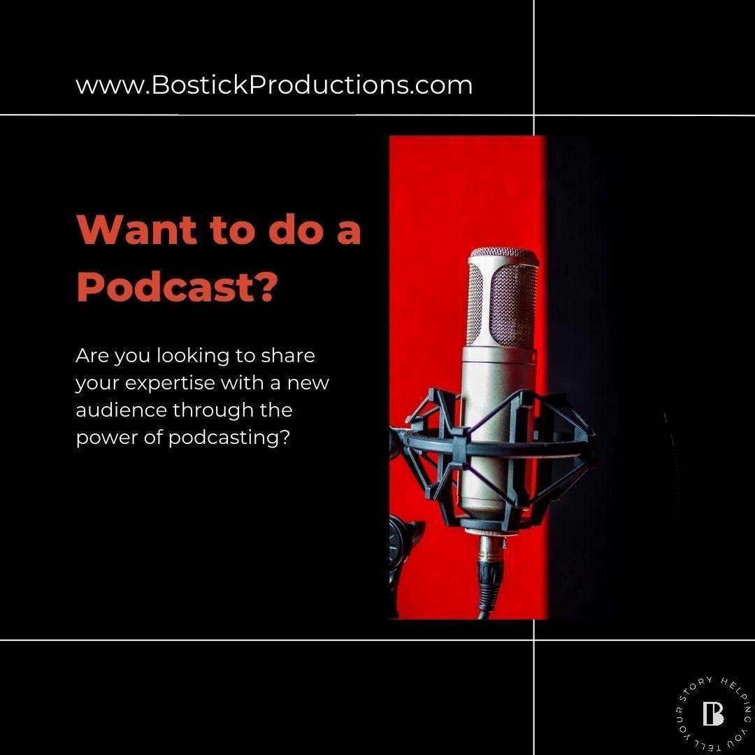 Are you an influencer looking to share your expertise with a new audience through the power of podcasting? Bostick Marketing and Productions can help you get started! We'll provide you with the equipment and expertise you need to create a high-qualit
