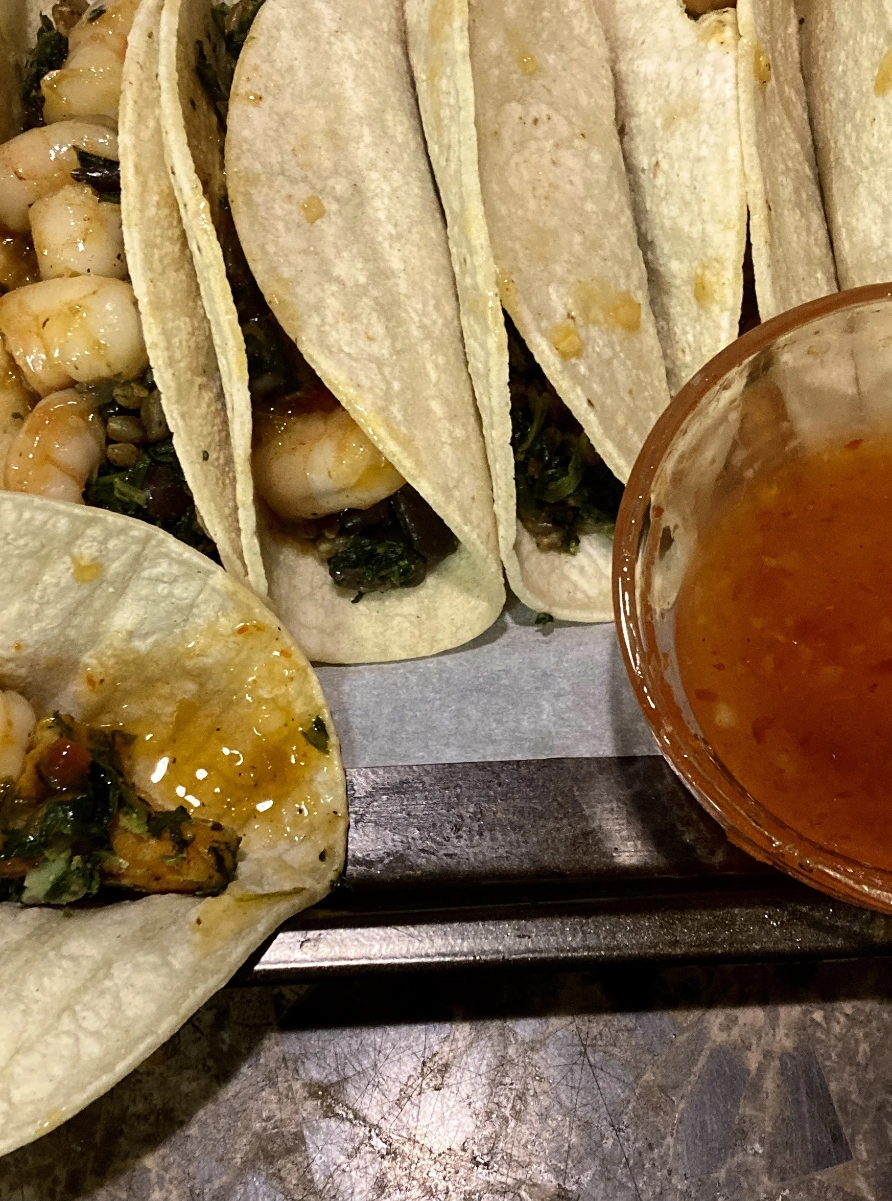 Sweet Chili Shrimp and Veggie Tacos
