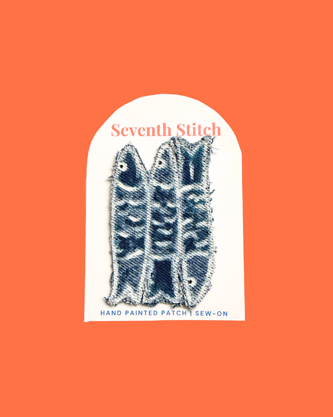 Hand painted patch using second-hand denim